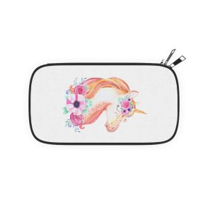 Linda Hermosa Cabeza Unicornio Flores Passport Wallet