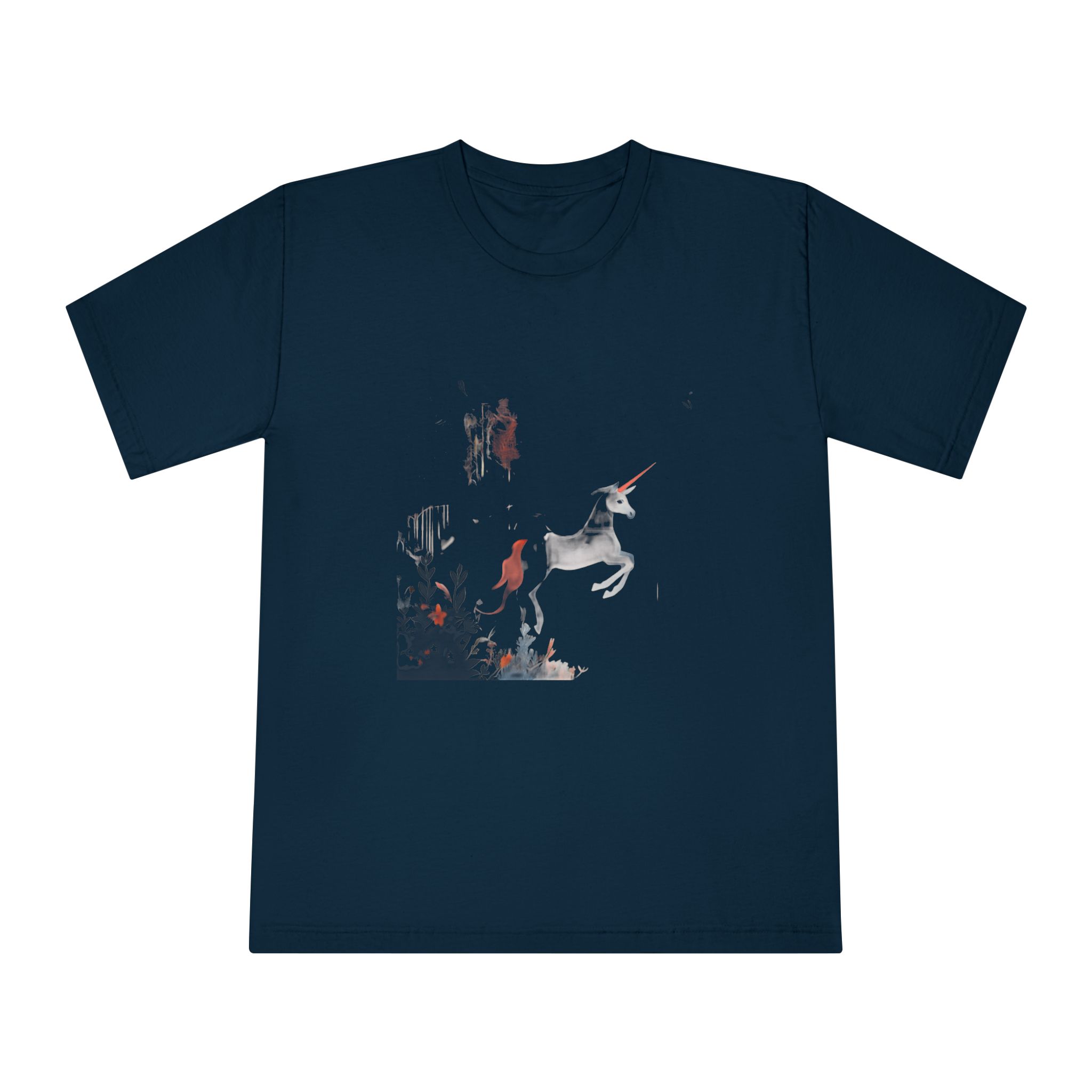 Illustration Unicorn Forest With Flowers Trees Generative Ai Unisex Classic Crewneck T Shirt - Image 17