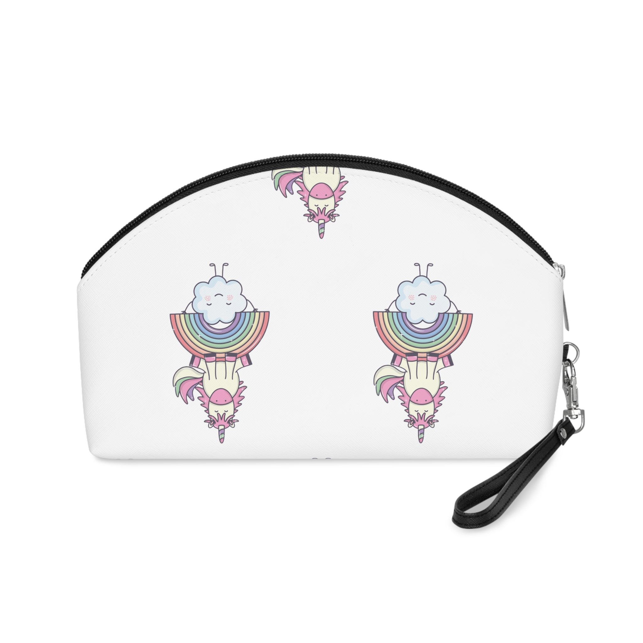 Cute Adorable Unicorn With Clouds Rainbow Makeup Bag - Image 2
