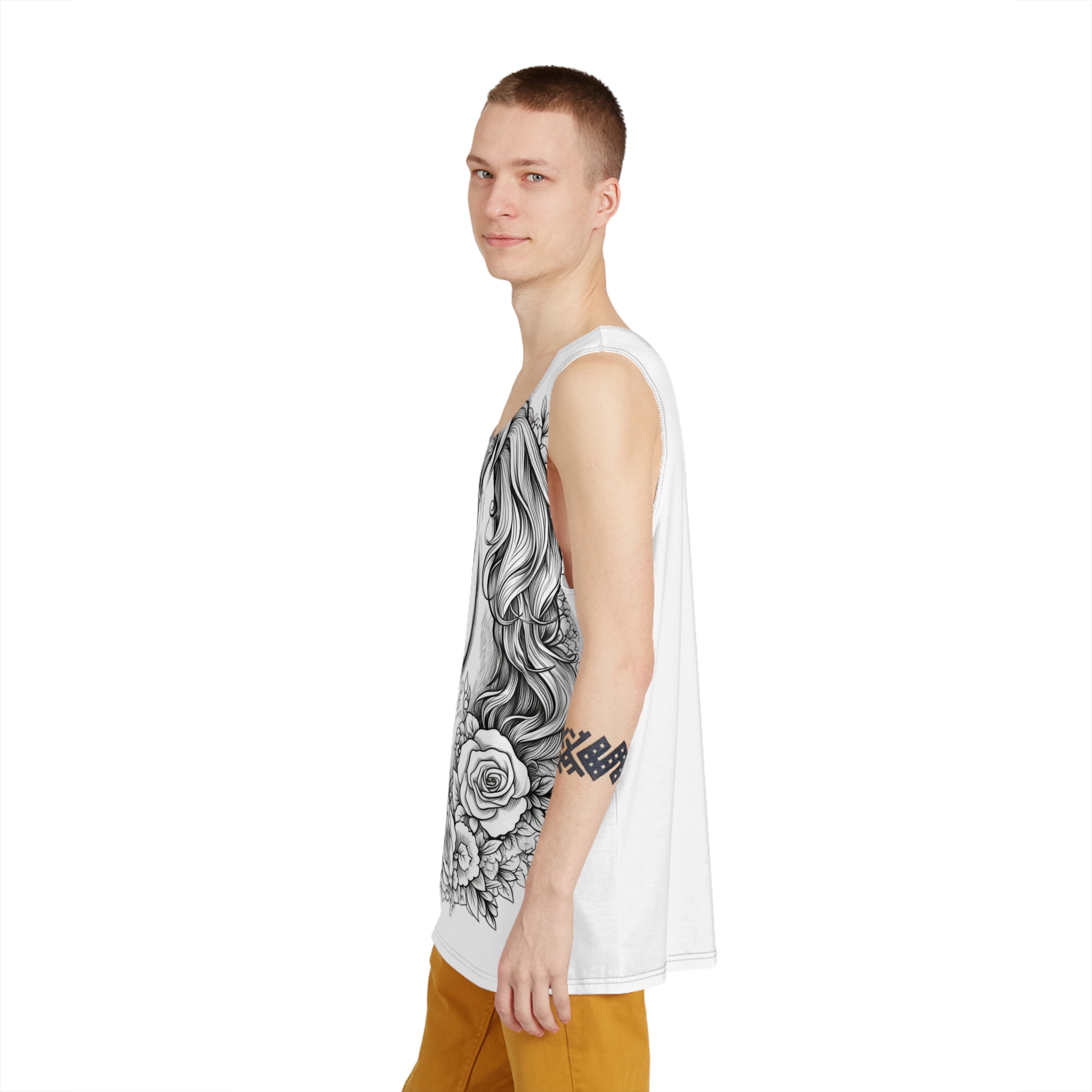 Unicorn With Roses Roses Around It Generative Ai Mens Tank Aop