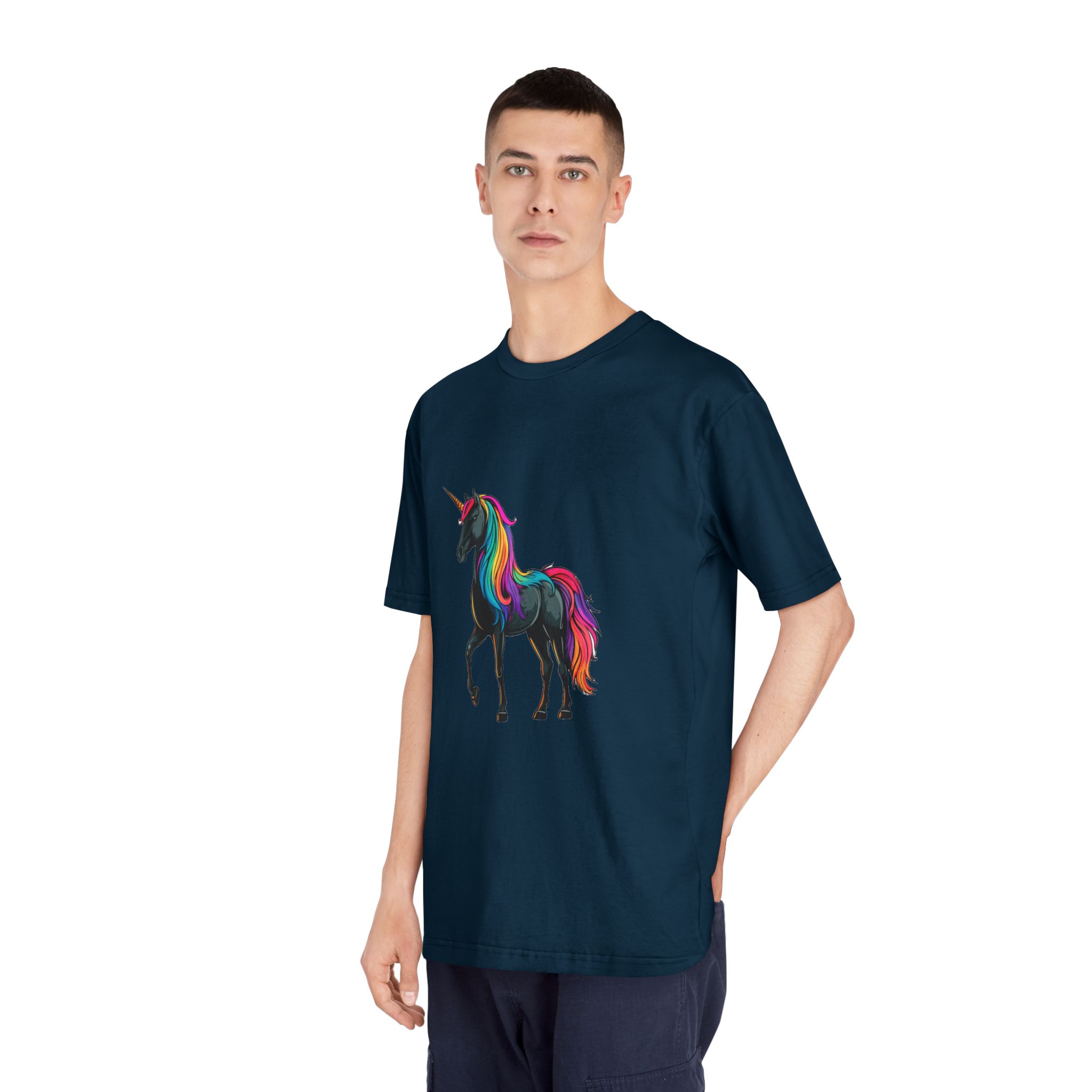 Cartoon Unicorn With Rainbow Mane Horn Generative Ai Unisex Classic Crewneck T Shirt - Image 20
