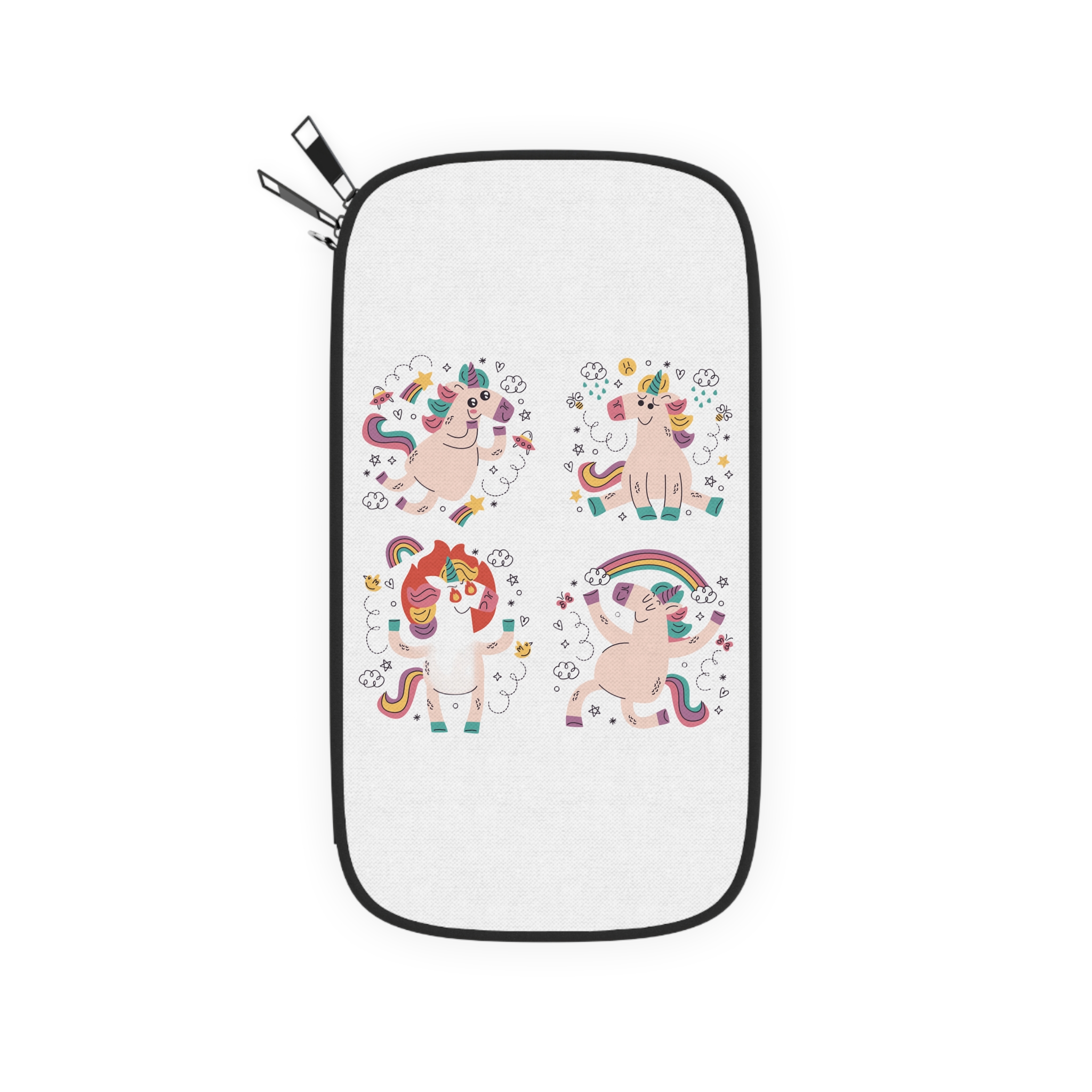 Doodle Hand Drawn Unicorn Stickers 2 Passport Wallet - Image 2