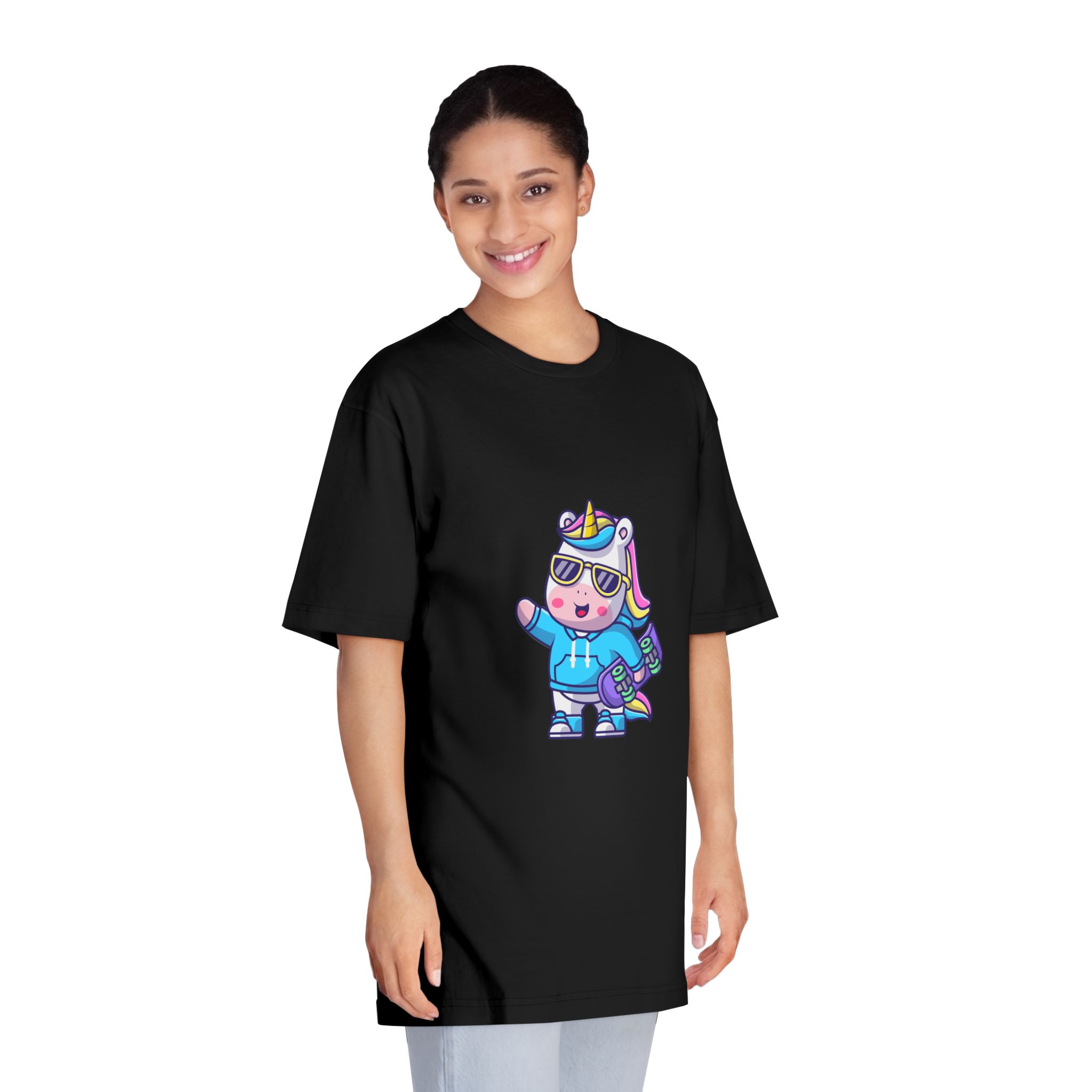 Cute Unicorn Skate Unisex Classic Crewneck T Shirt - Image 7