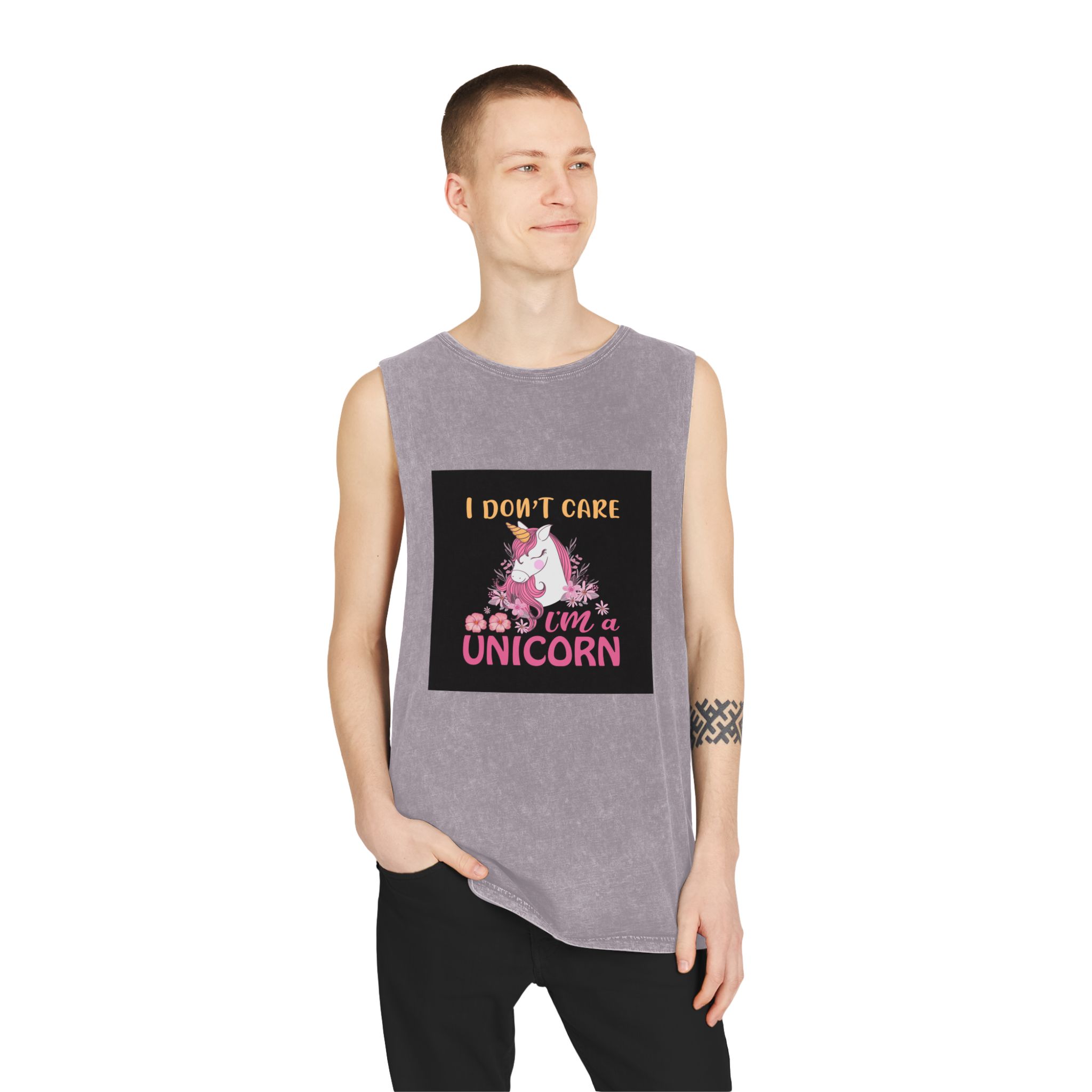 Unicorn 2 (1) Unisex Stonewash Tank Top - Image 19