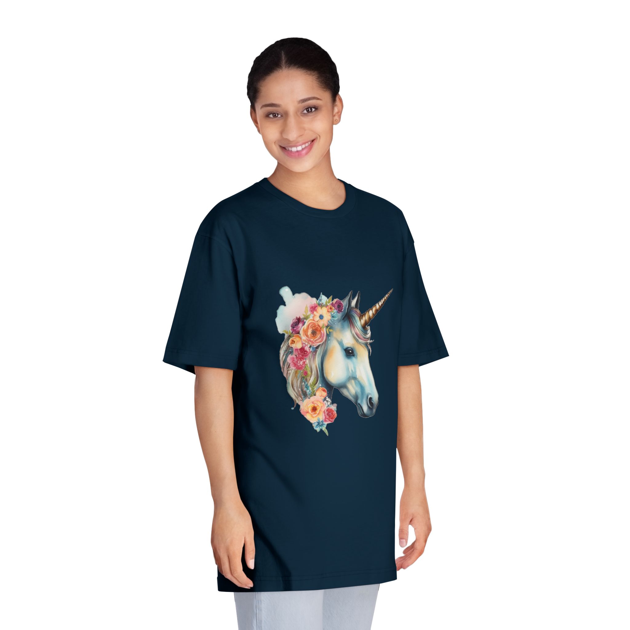 Unicorn With Flower Crown (1) Unisex Classic Crewneck T Shirt - Image 19