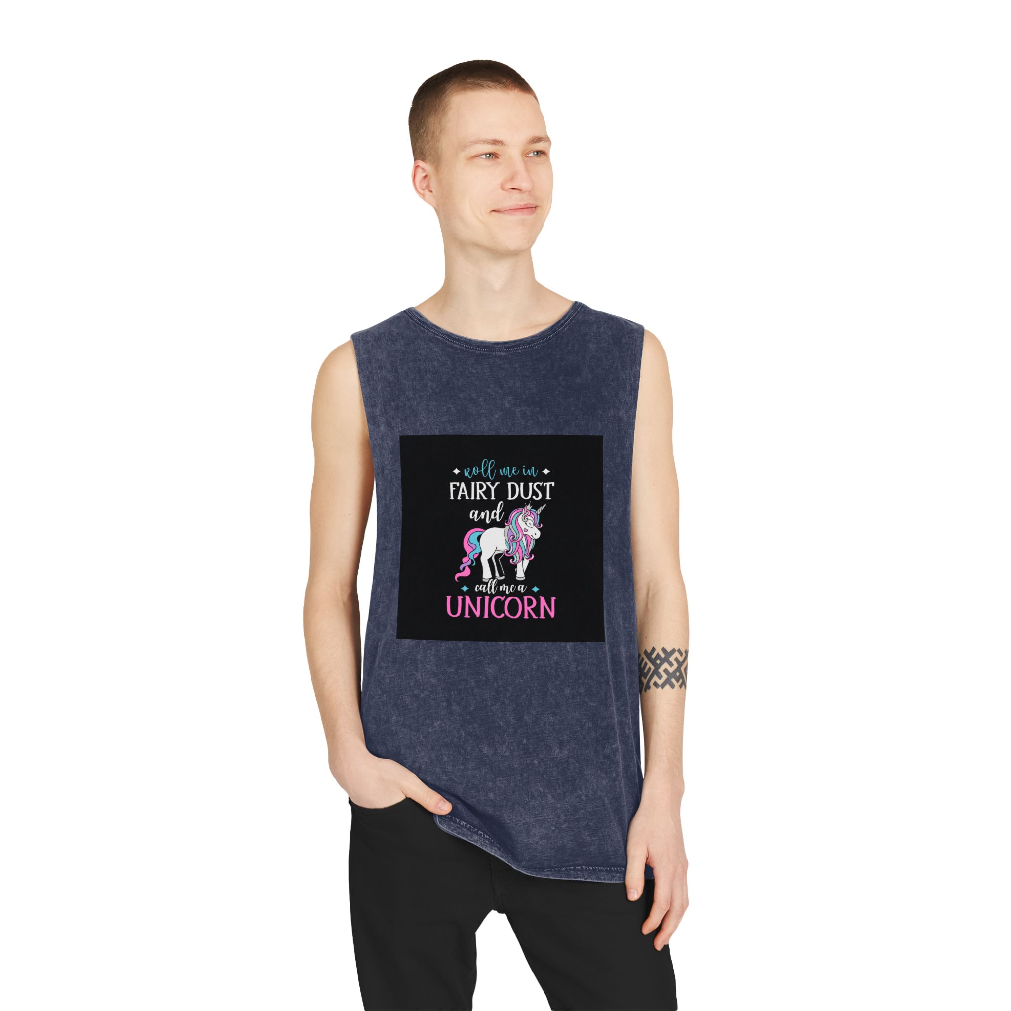 Unicorn 20 Unisex Stonewash Tank Top - Image 15