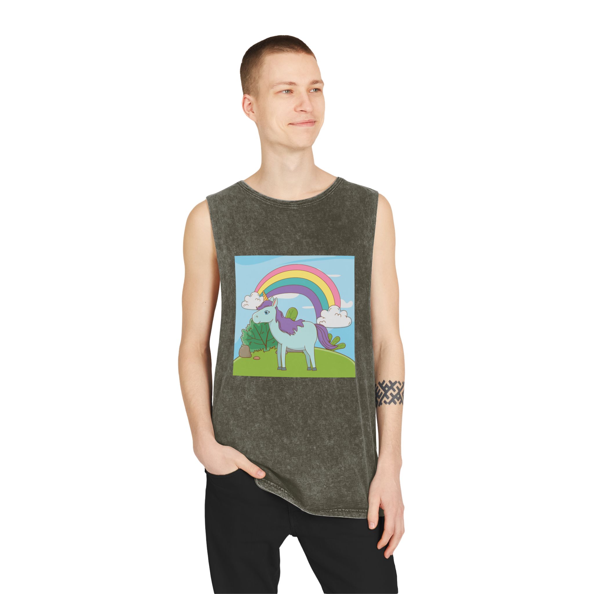 Unicorn V334 Unisex Stonewash Tank Top - Image 7