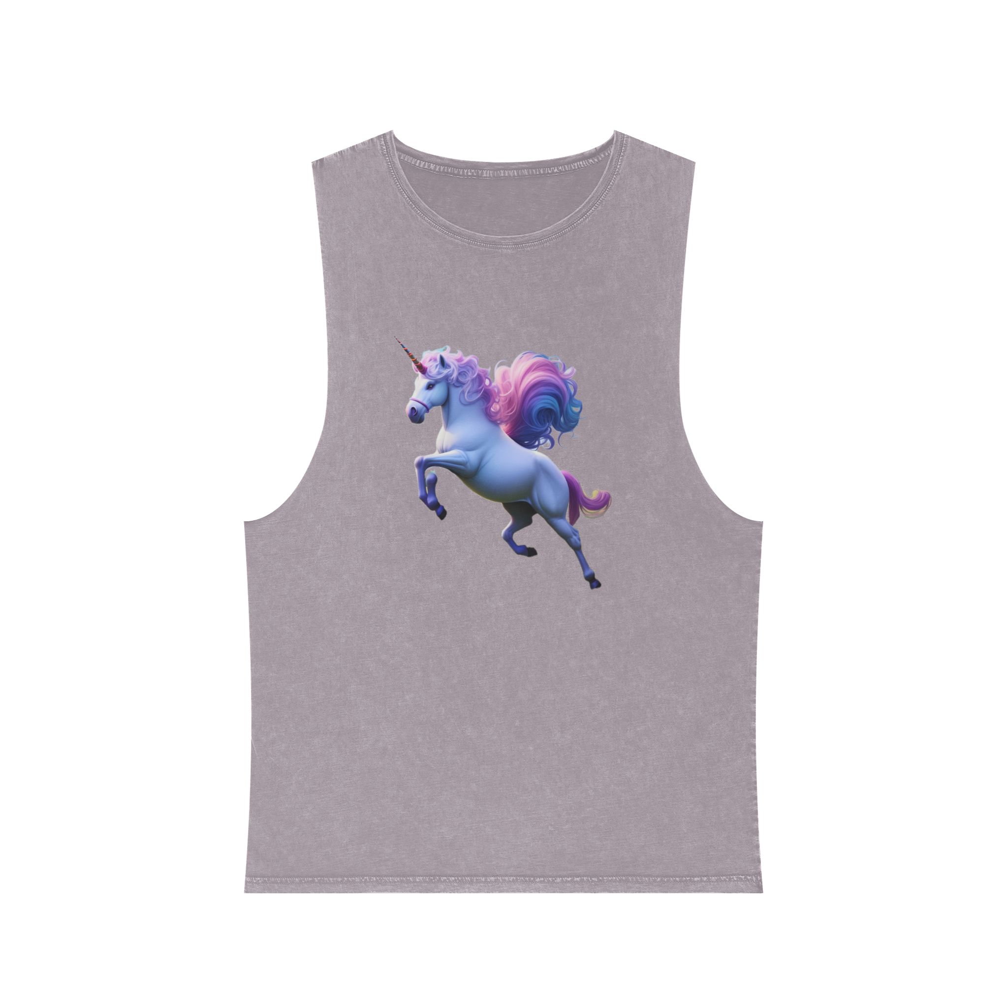 Beautiful Unicorn Running Magical Meadow Unicorn Background Images Whimsical Unicorn (26) Unisex Stonewash Tank Top - Image 17