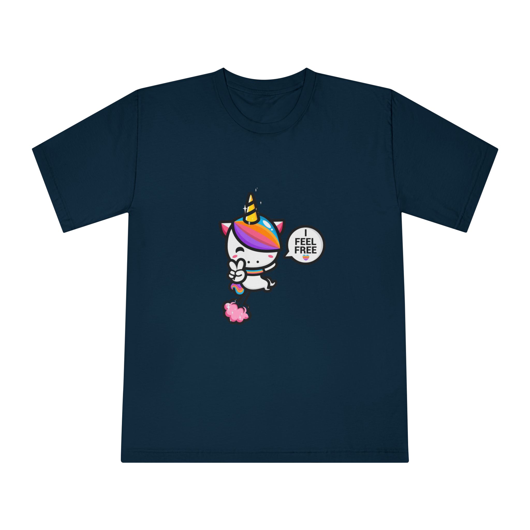 Cute Unicorn Is Flying With Fart Unisex Classic Crewneck T Shirt - Image 17