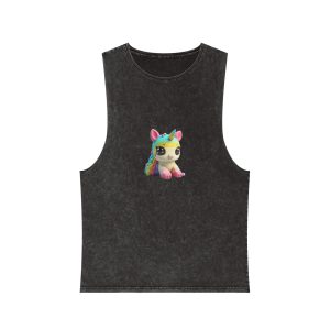 Adorable Colorful Unicorn Adorable Colorful Unicornisolated Color Background 3d Rendering Unisex Stonewash Tank Top