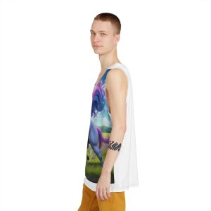 Beautiful Unicorn Running Magical Meadow Unicorn Background Images Whimsical Unicorn (37) Mens Tank Aop