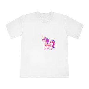 Cute Colorful Magical Adorable Kawaii Unicorn Sparles Violet Background Unisex Classic Crewneck T Shirt