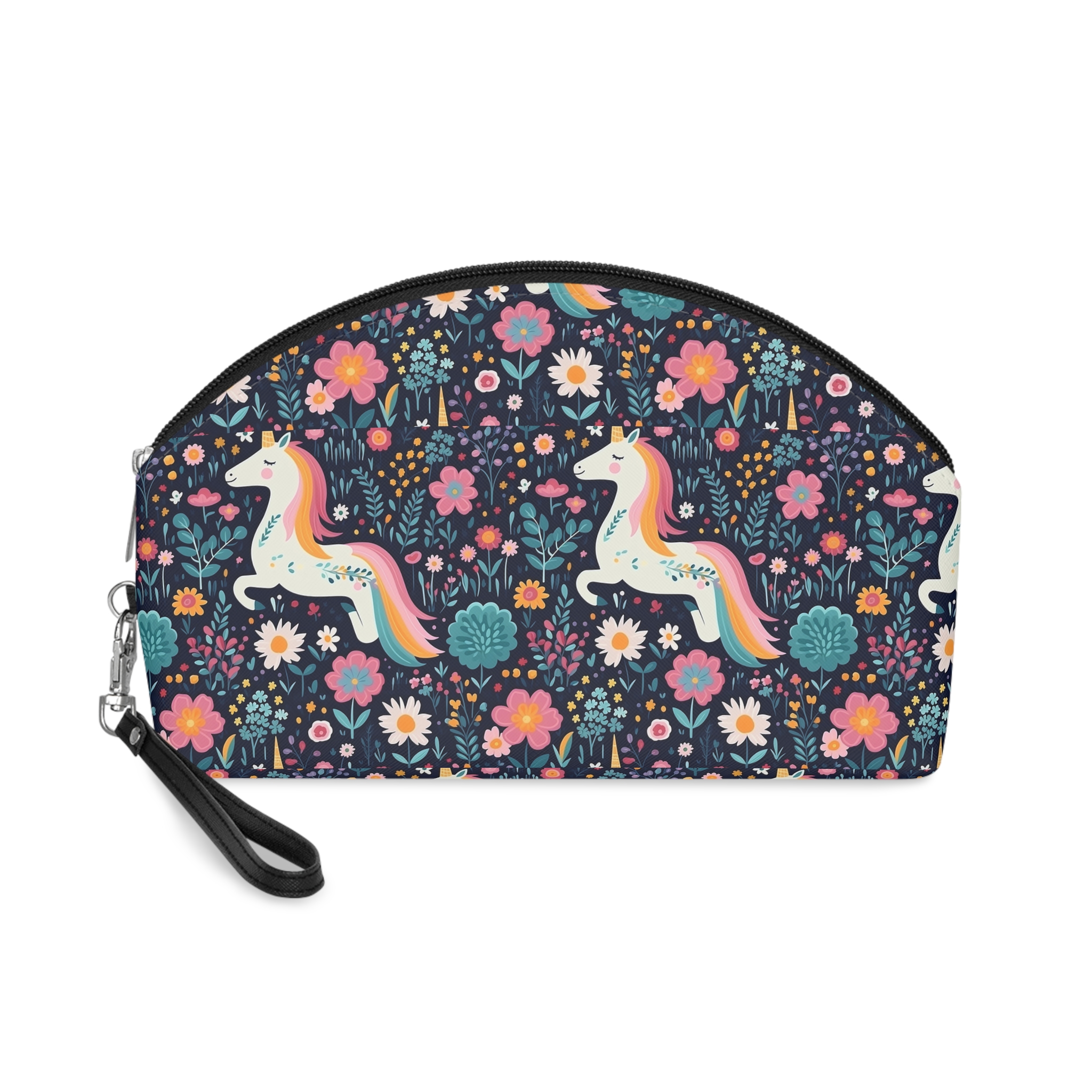 Childish Seamless Pattern Background With Colorful Unicorns (1) Makeup Bag