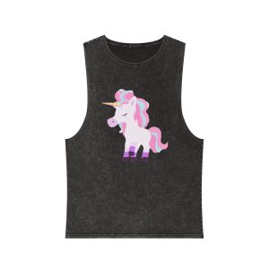 Cute Little Unicorn Unisex Stonewash Tank Top
