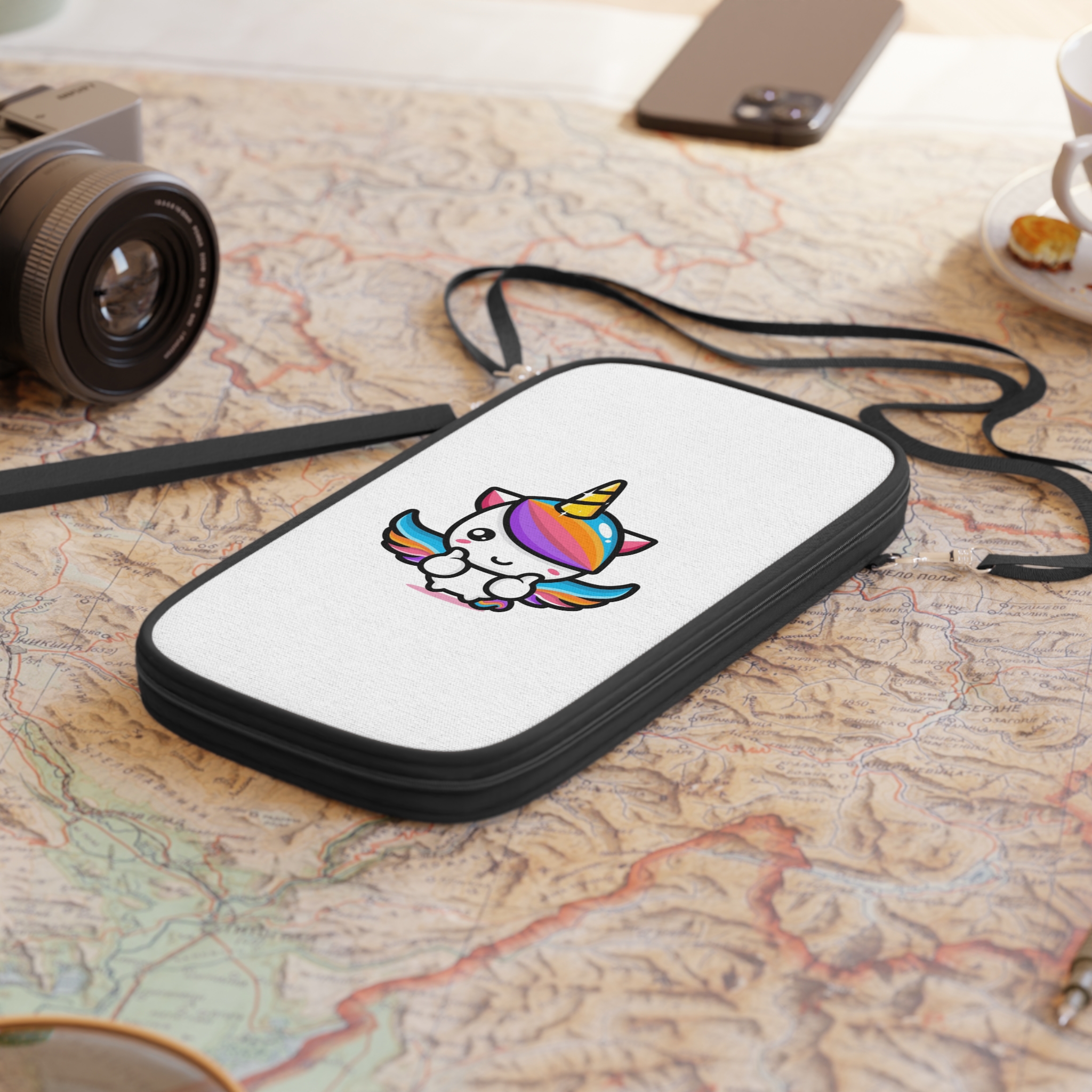 Cute Unicorn Mascot Design Passport Wallet - Image 4