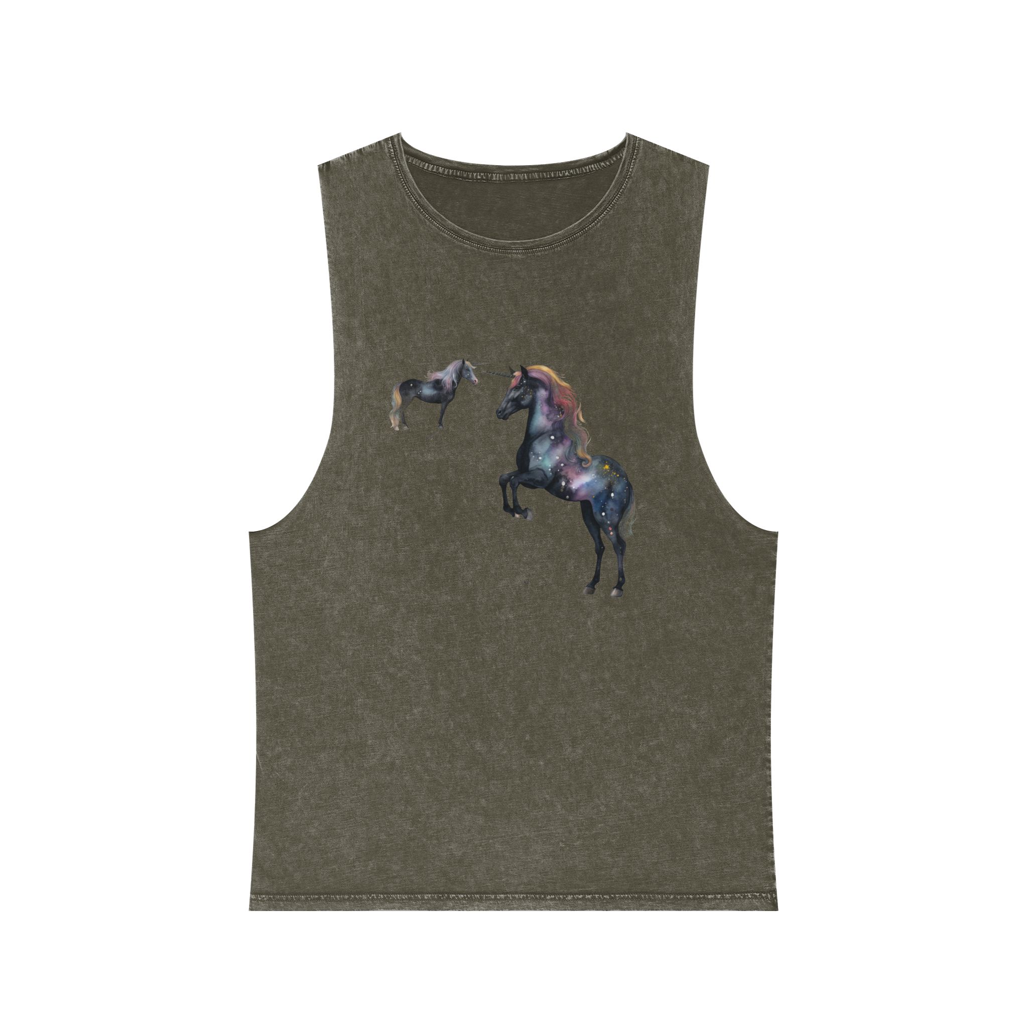 There Are Lot Different Unicorns That Are Painted Watercolor Generative Ai Unisex Stonewash Tank Top - Image 5
