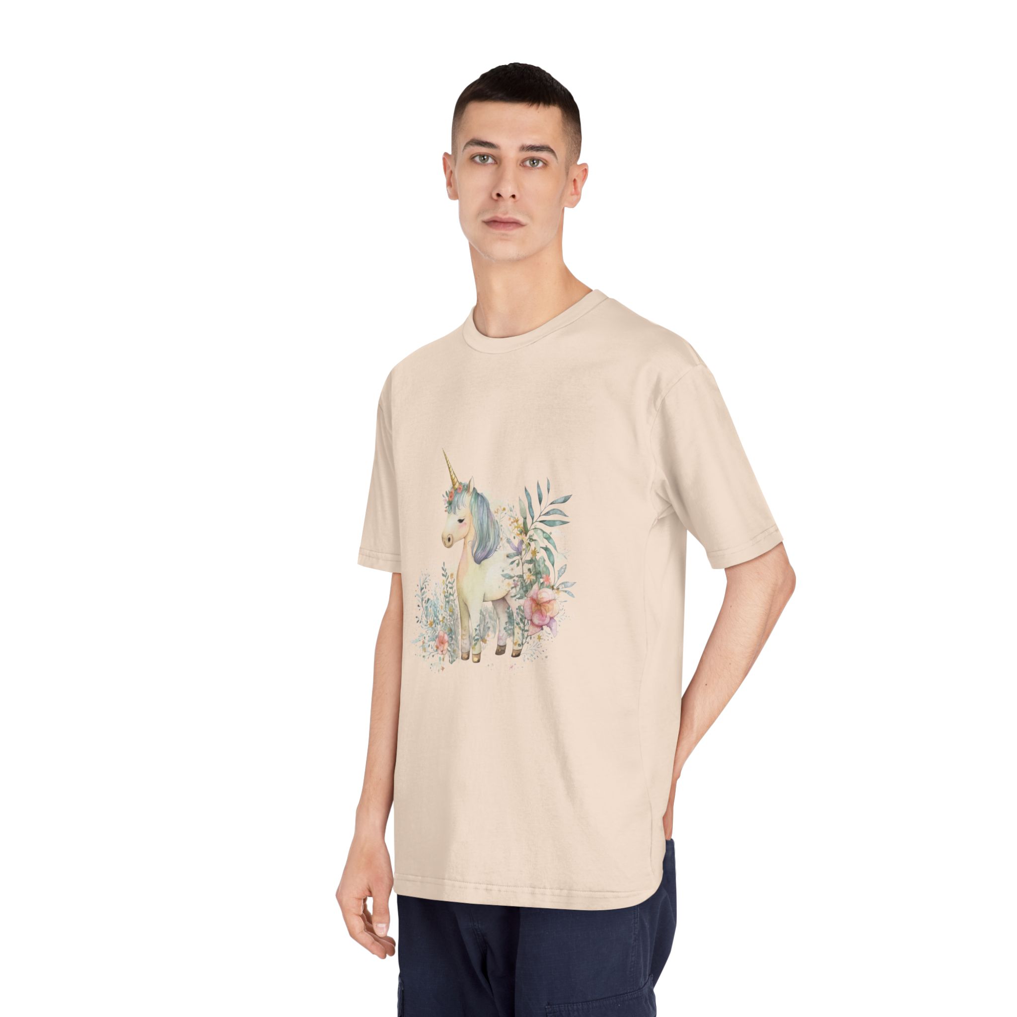 Watercolor Forest Cartoon Isolated Cute Baby Unicorn Animal Illustration Ai Generative Copy Unisex Classic Crewneck T Shirt - Image 12