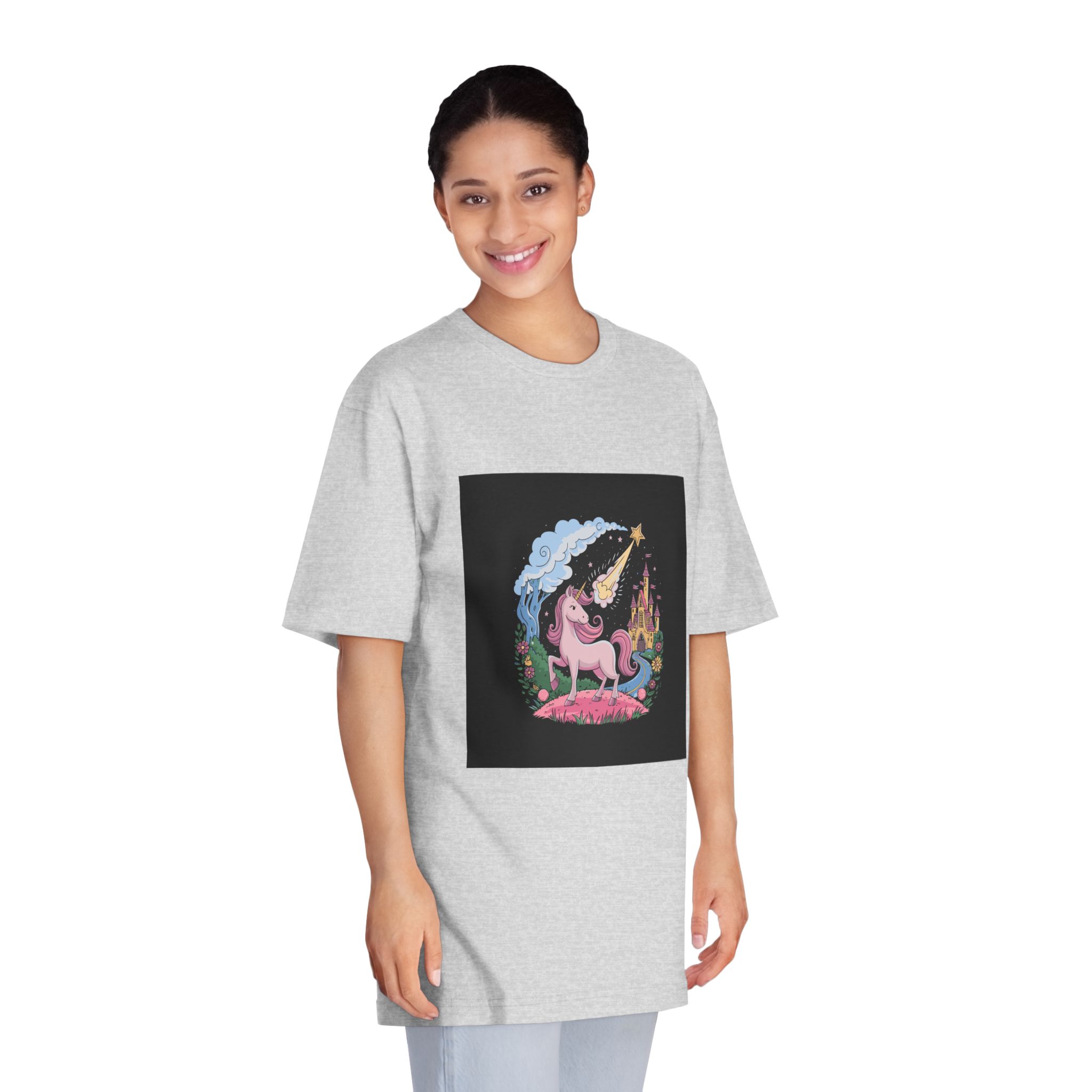 Unicorn With Star Its Head Is Drawn By Unicorn Unisex Classic Crewneck T Shirt - Image 15