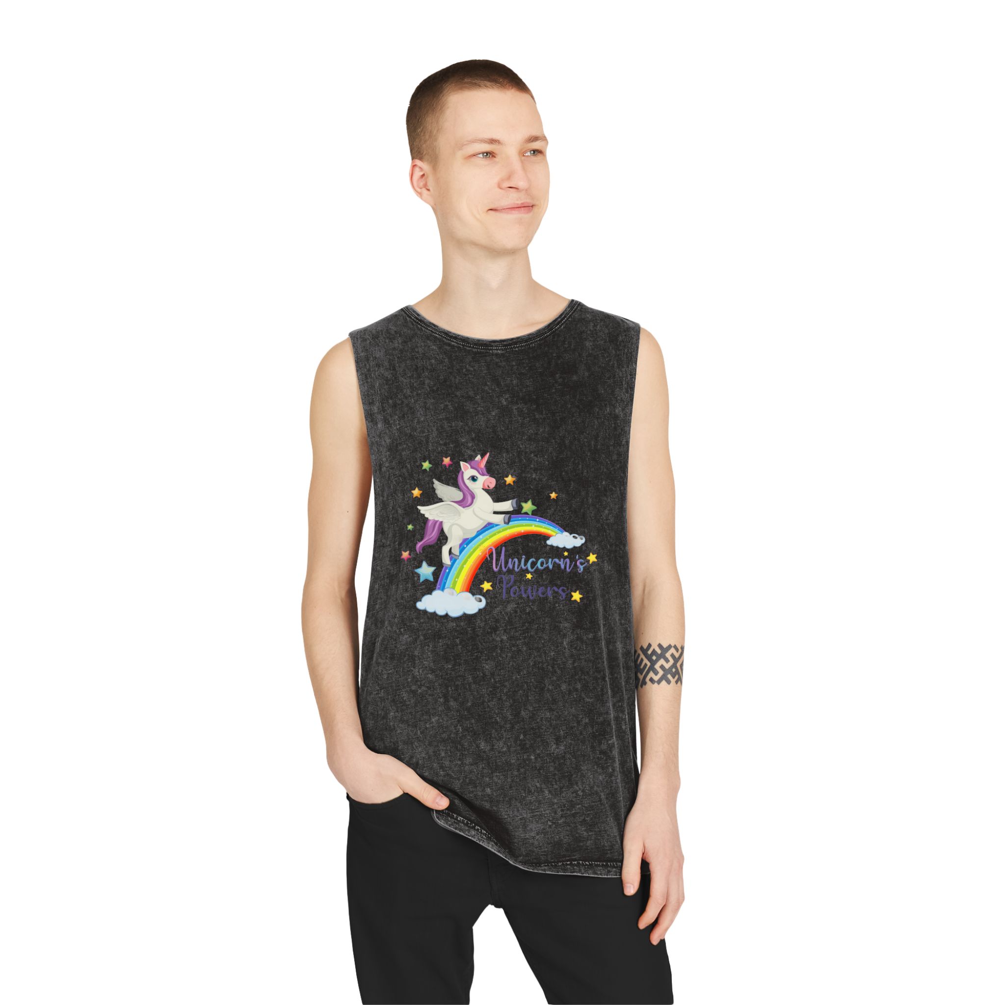 Unicorn V6 Unisex Stonewash Tank Top - Image 3