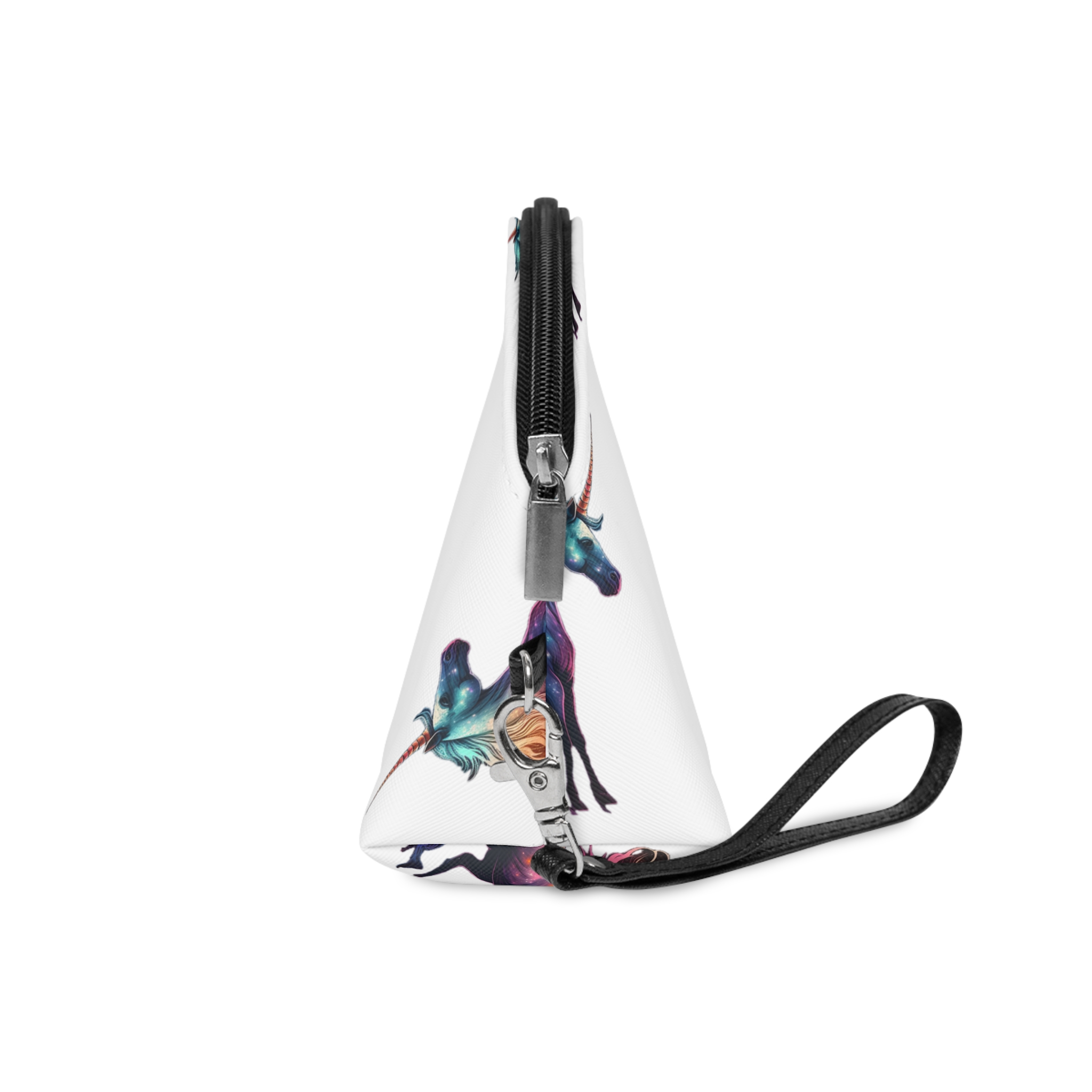 Unicorn With Colorful Mane Stars Background Generative Ai Makeup Bag - Image 3