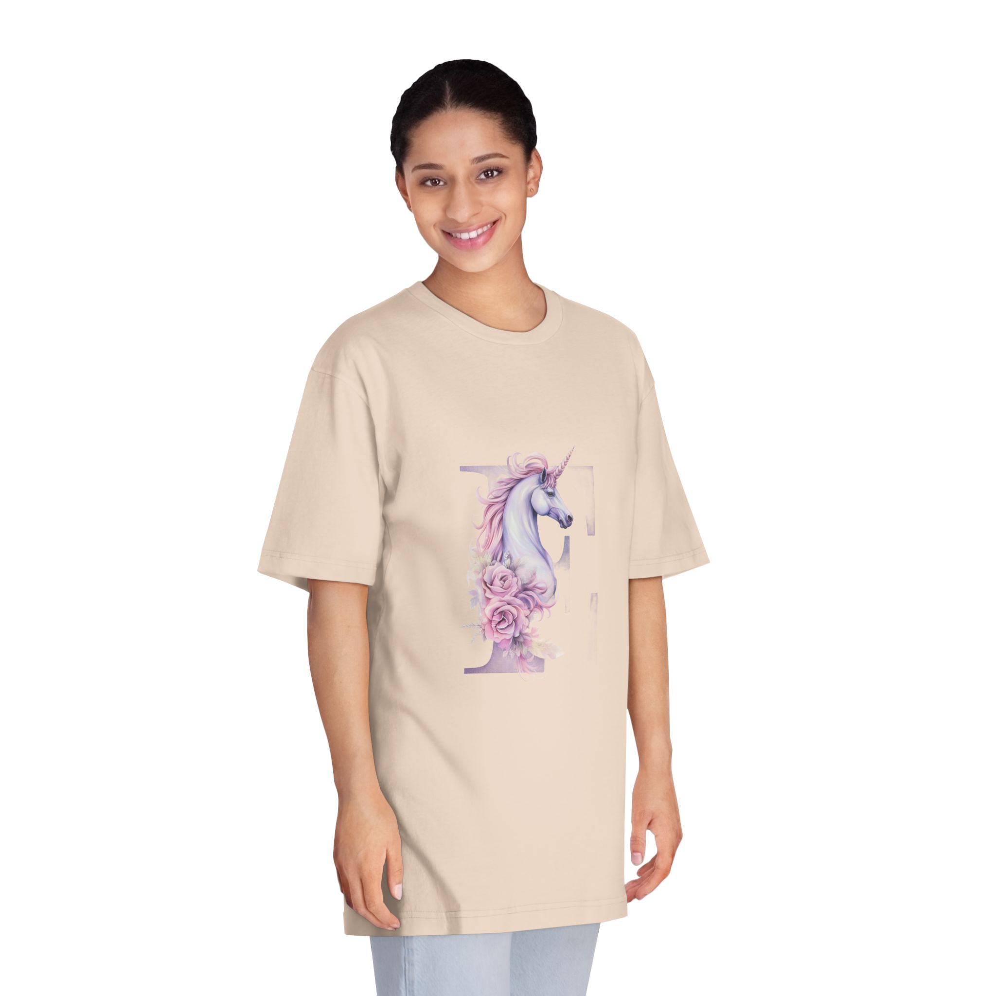 There Is Unicorn With Long Mane Flowers It Generative Ai (1) Unisex Classic Crewneck T Shirt - Image 11