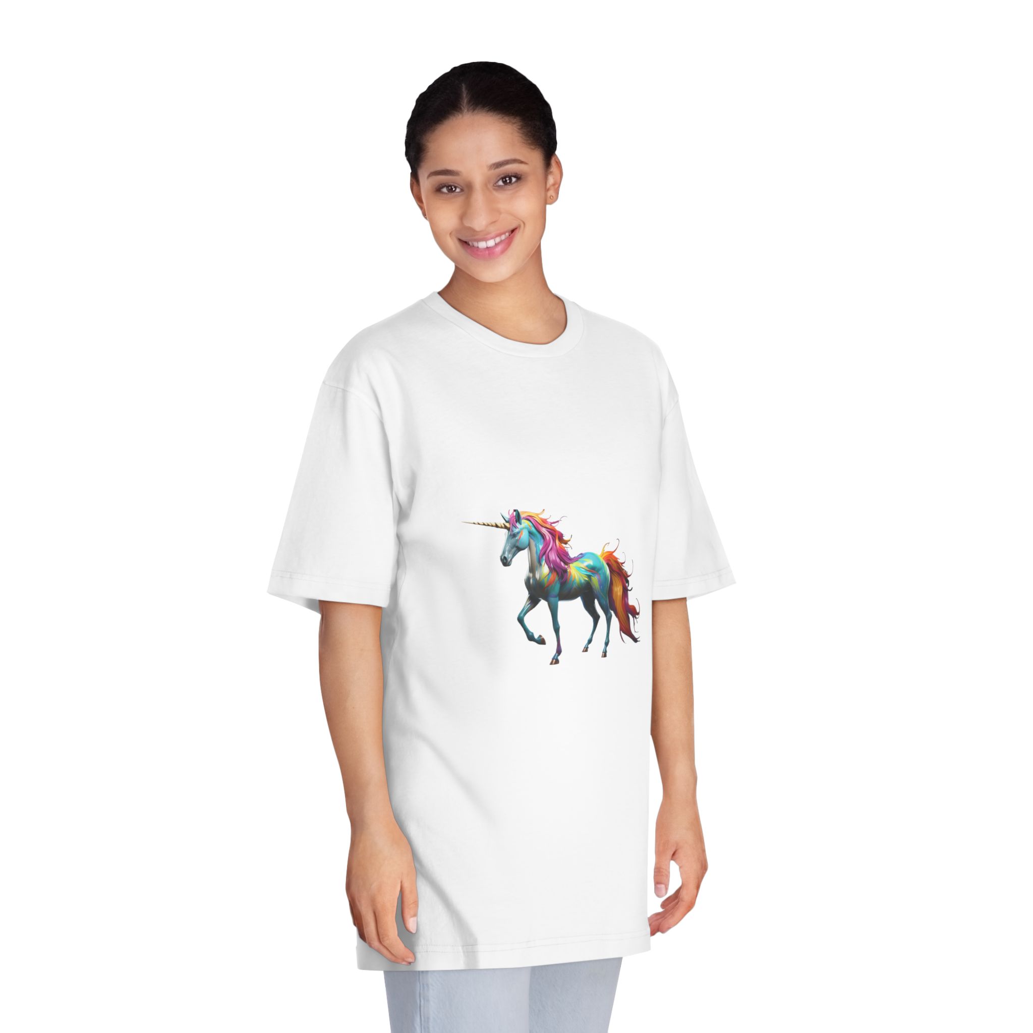 Mythical Unicorn With Oil Spill Colors Fotor Bg Remover 2023110415173 Unisex Classic Crewneck T Shirt - Image 3