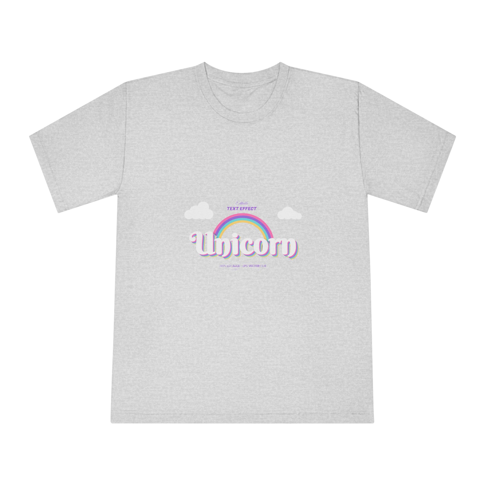 Cute Unicorn Editable Text Effect Unisex Classic Crewneck T Shirt - Image 13