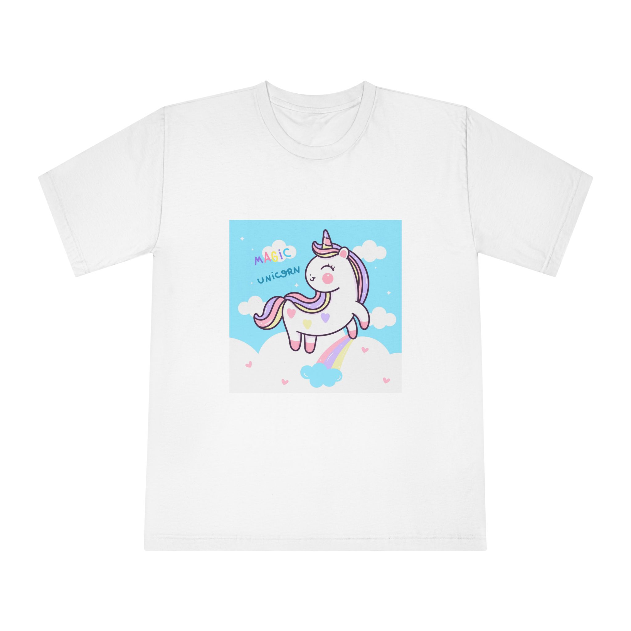 Unicorn Fly With Rainbow Kawaii Animal Unisex Classic Crewneck T Shirt