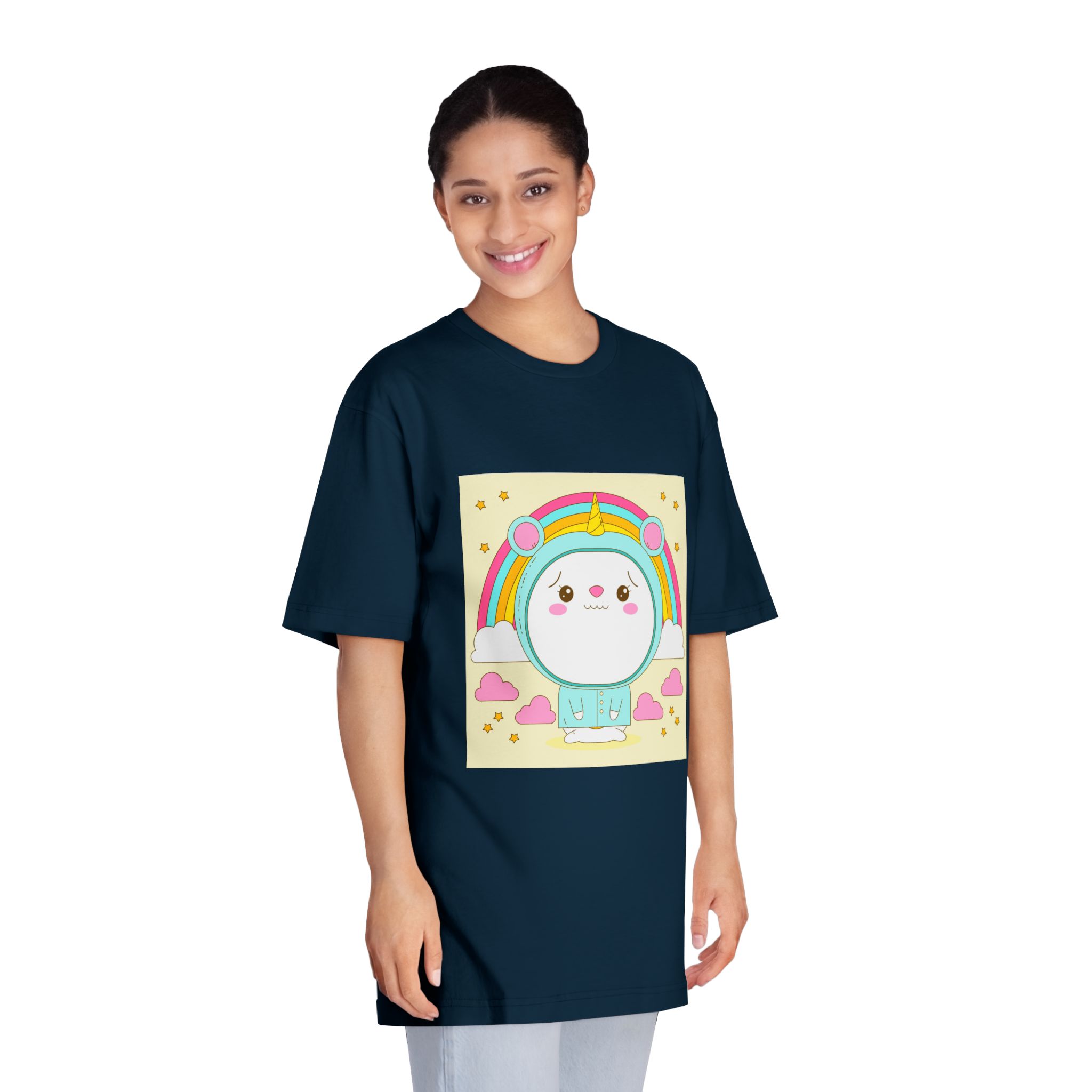 Hand Drawn Kawaii Animal Unisex Classic Crewneck T Shirt - Image 19