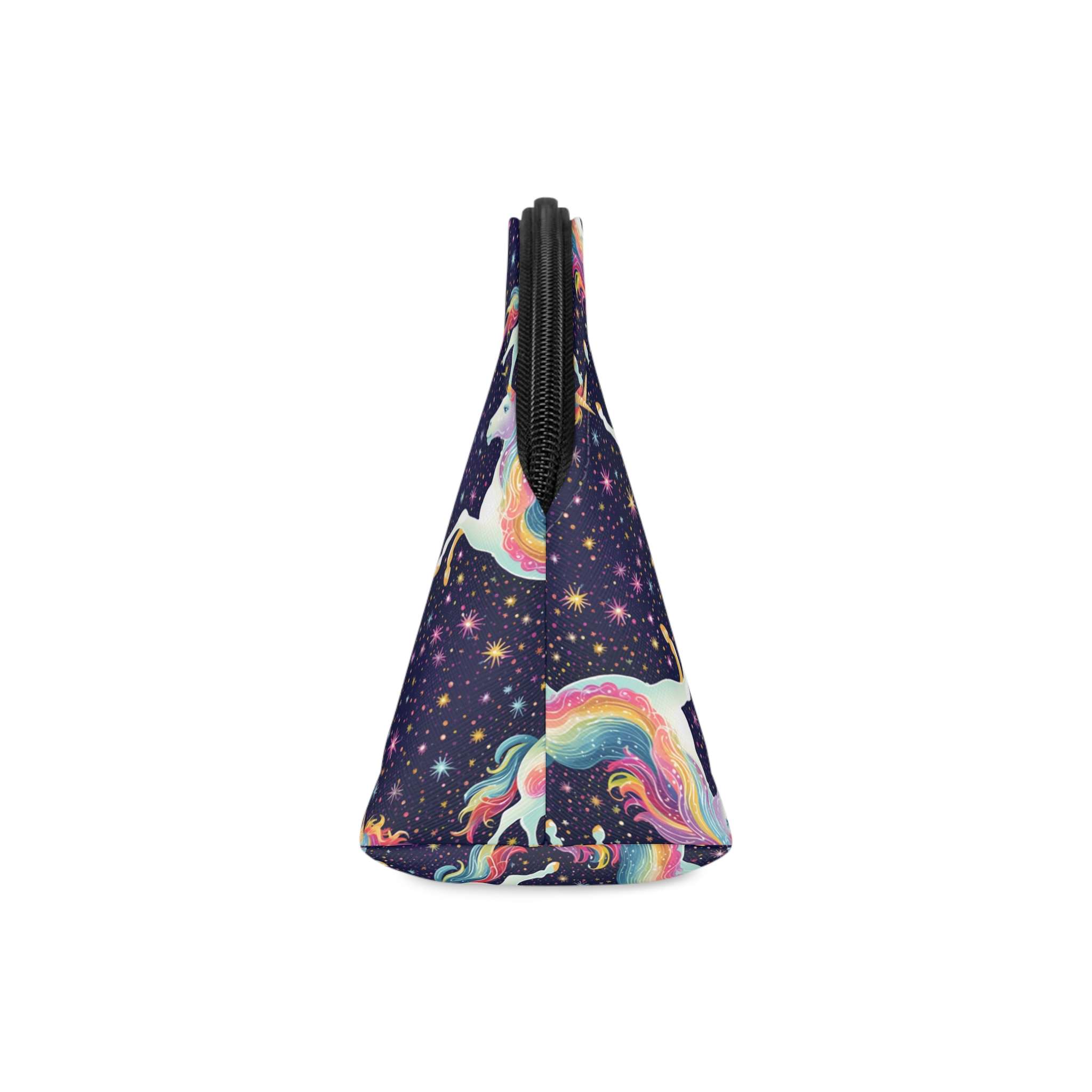Seamless Pattern With Unicorns Stars Dark Background Generative Ai Makeup Bag - Image 4
