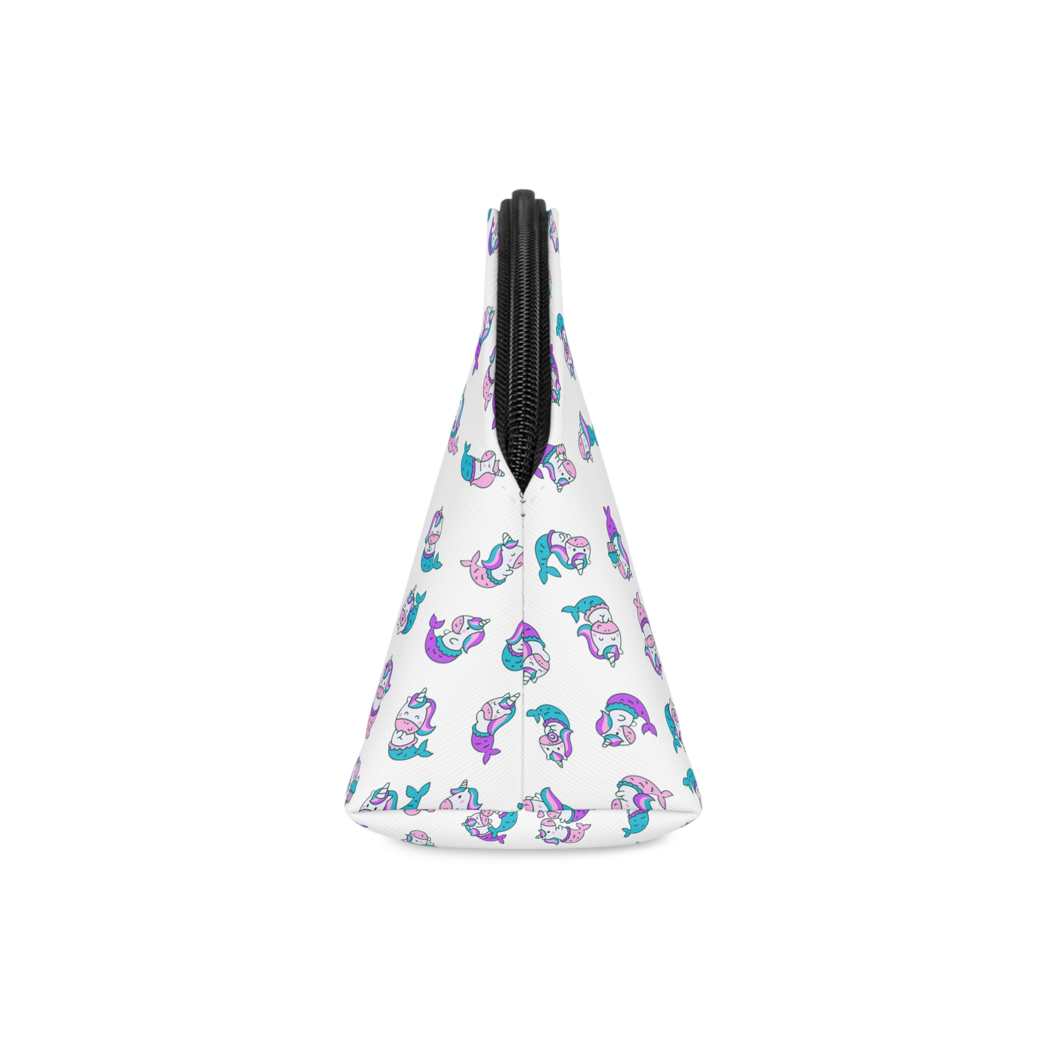 Cute Kawaii Unicorn Mermaid Fantasy Cartoon Characters Hand Drawn Style Makeup Bag - Image 4
