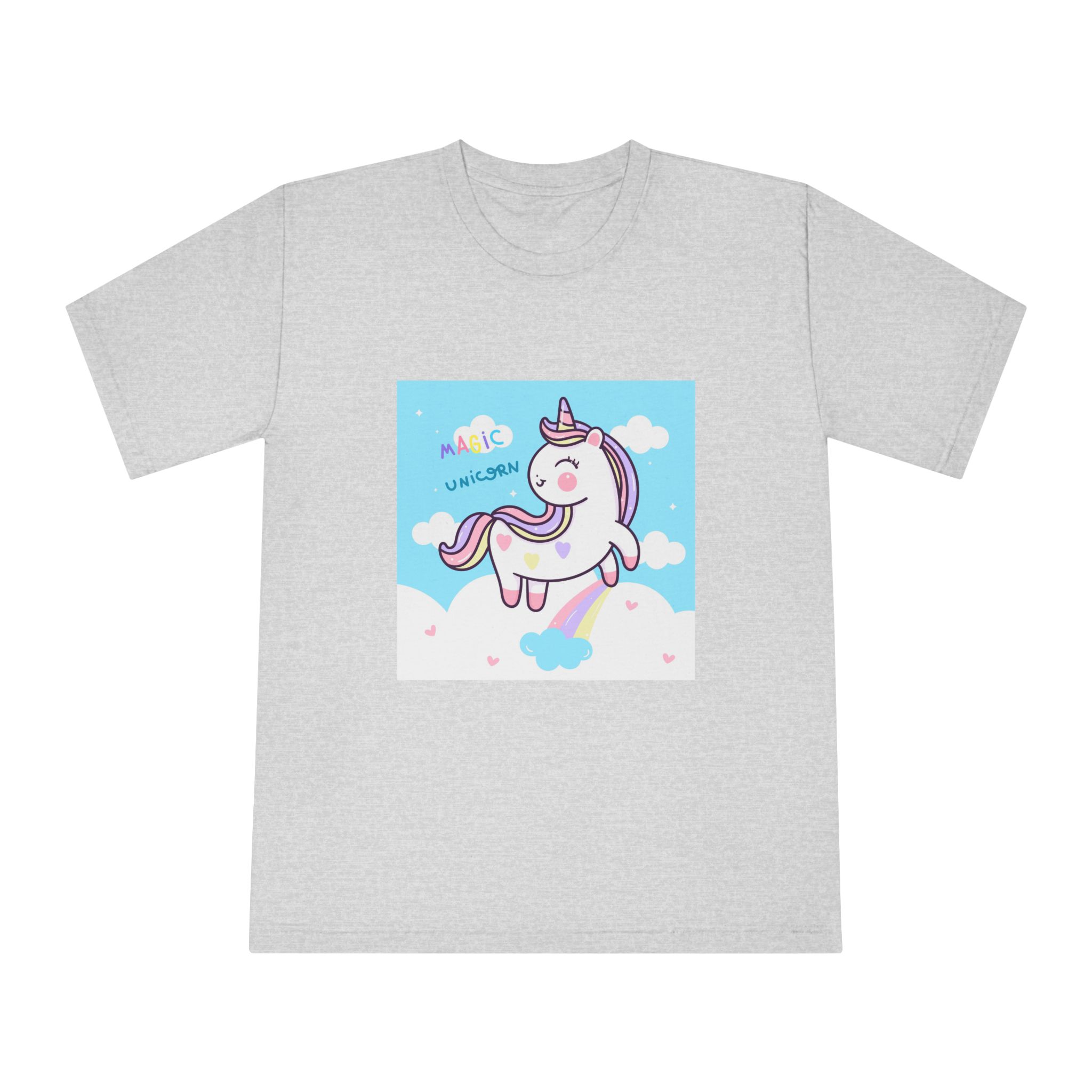 Unicorn Fly With Rainbow Kawaii Animal Unisex Classic Crewneck T Shirt - Image 13