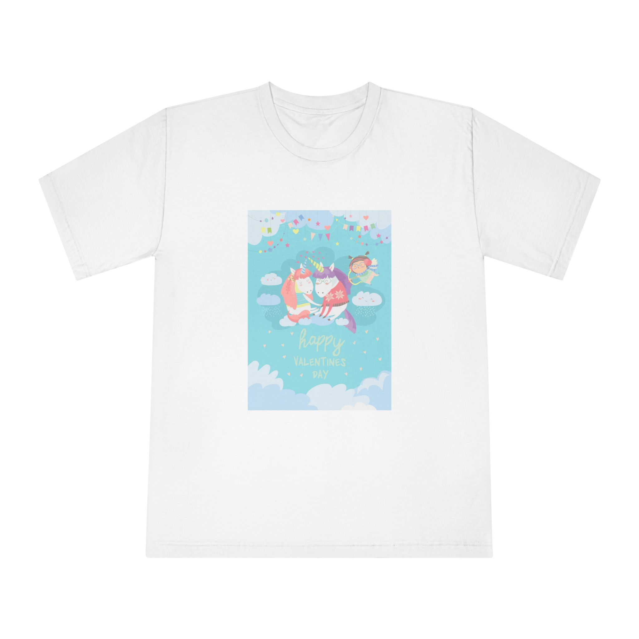 Cute Card With Fairy Unicorns Love Unisex Classic Crewneck T Shirt