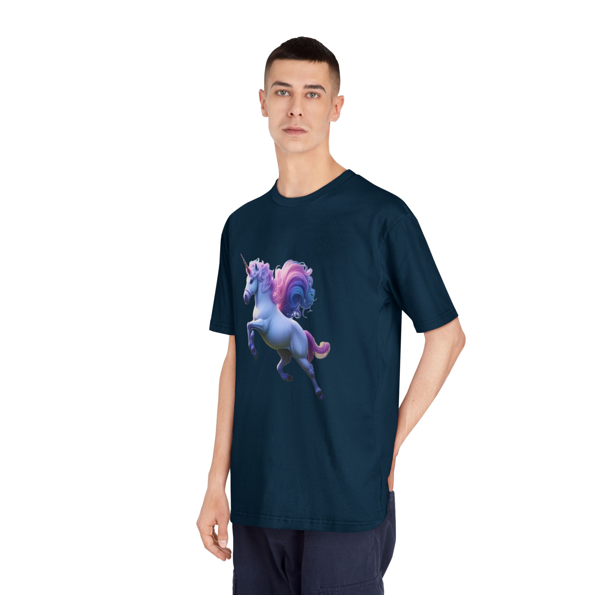 Beautiful Unicorn Running Magical Meadow Unicorn Background Images Whimsical Unicorn (26) Unisex Classic Crewneck T Shirt - Image 20