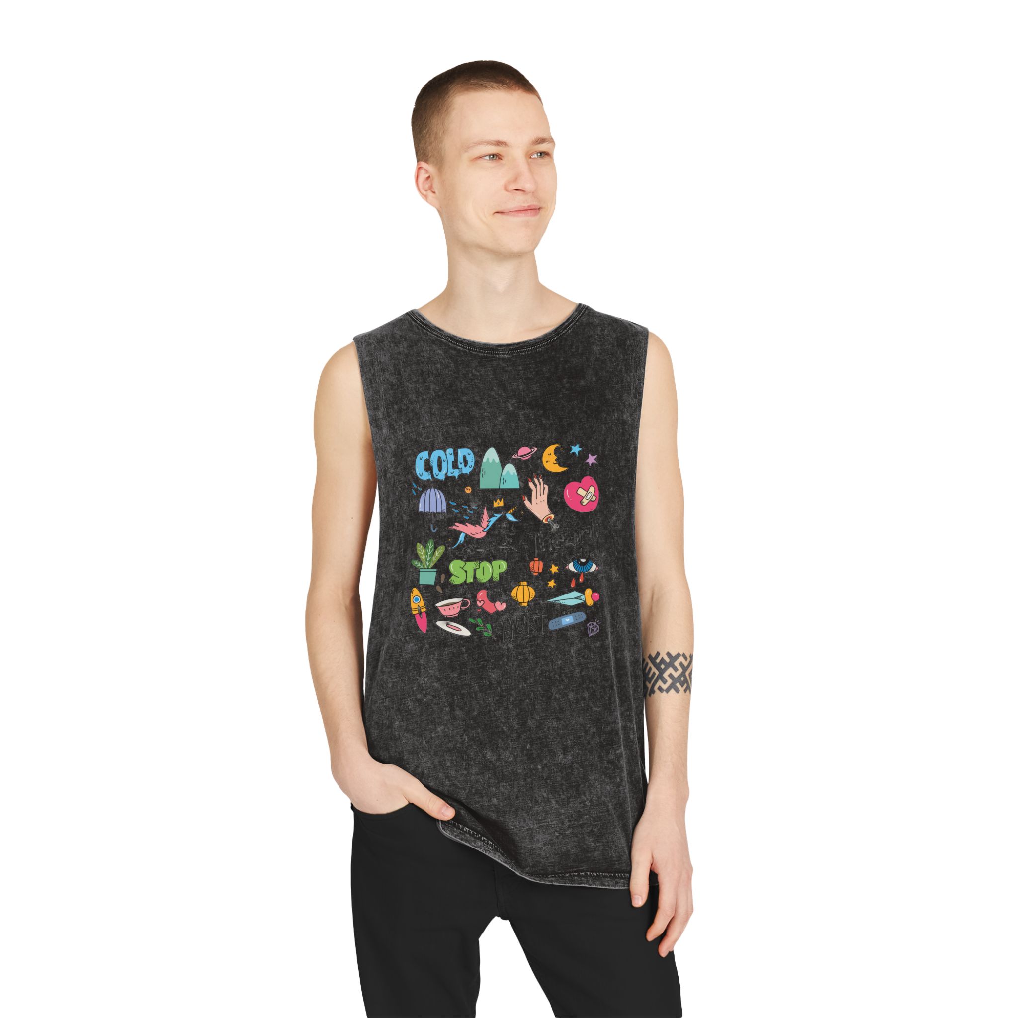 Unicorn V147 Unisex Stonewash Tank Top - Image 3