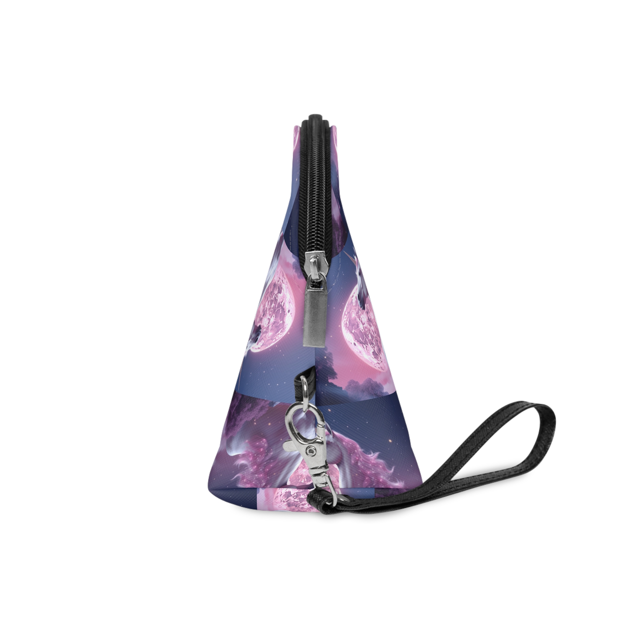 Pink Background With Unicorn Illustration Ai Generativexa Makeup Bag - Image 3