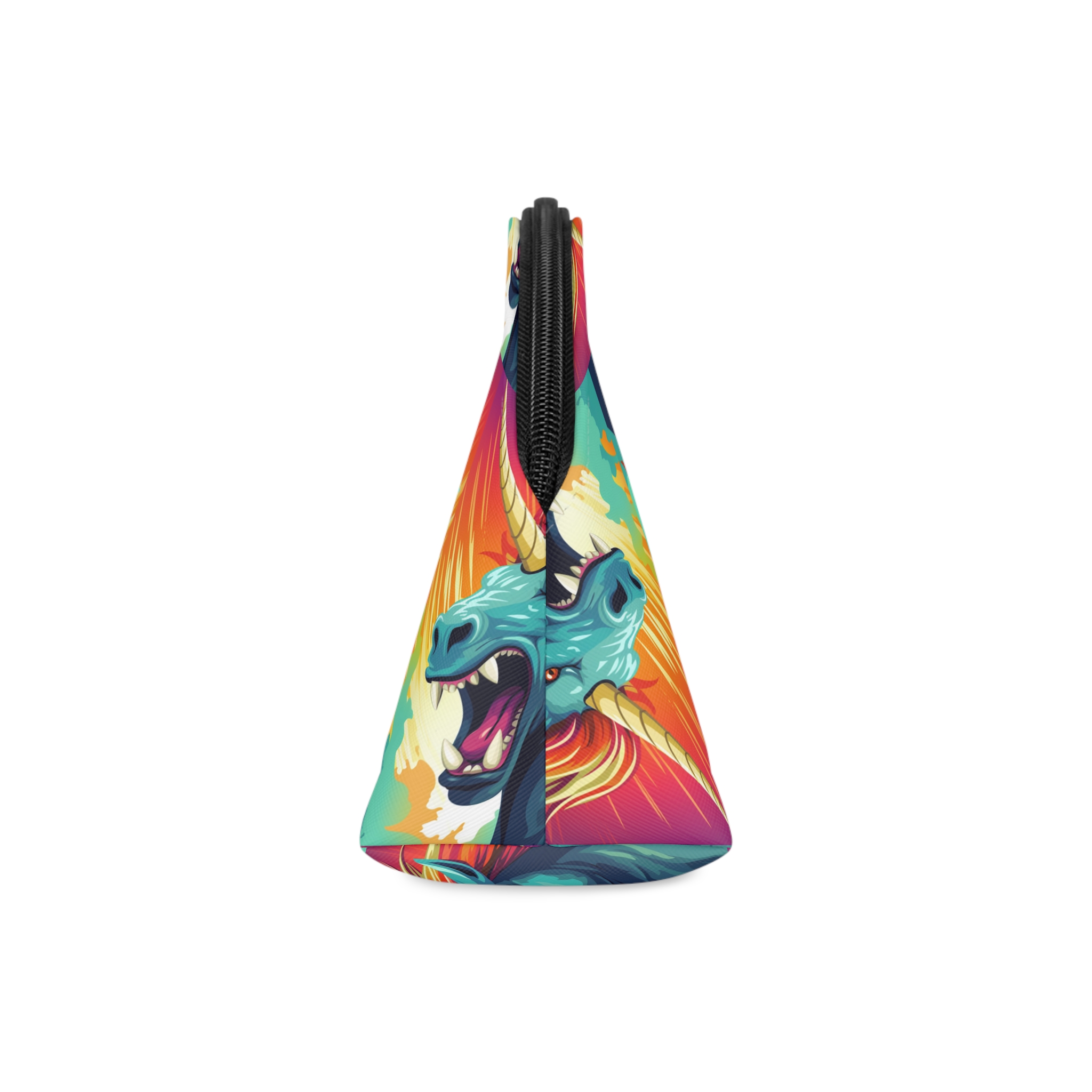 Illustration Unicorn With Colorful Mane Yellow Horn Generative Ai Makeup Bag - Image 4