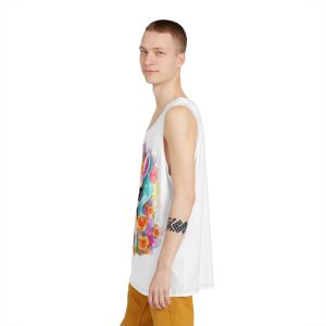 Illustration Unicorn Cartoon With Flower White Background Generative Ai (2) Mens Tank Aop
