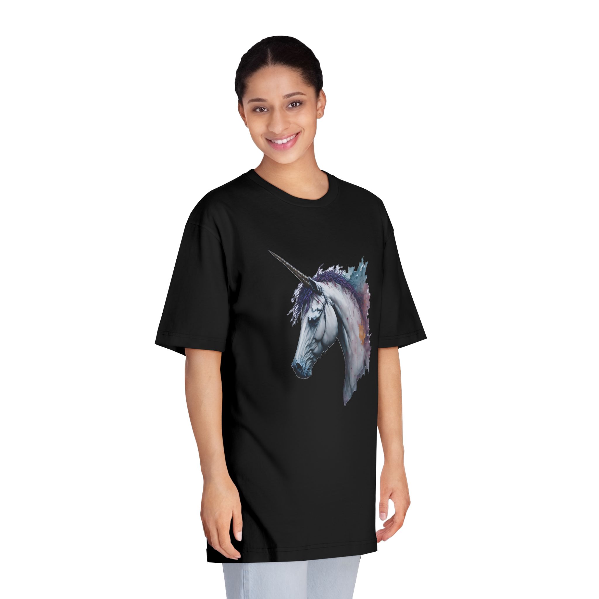 Illustration Unicorn Painted Watercolor Technique Generative Ai Decorative Painting Unisex Classic Crewneck T Shirt - Image 7