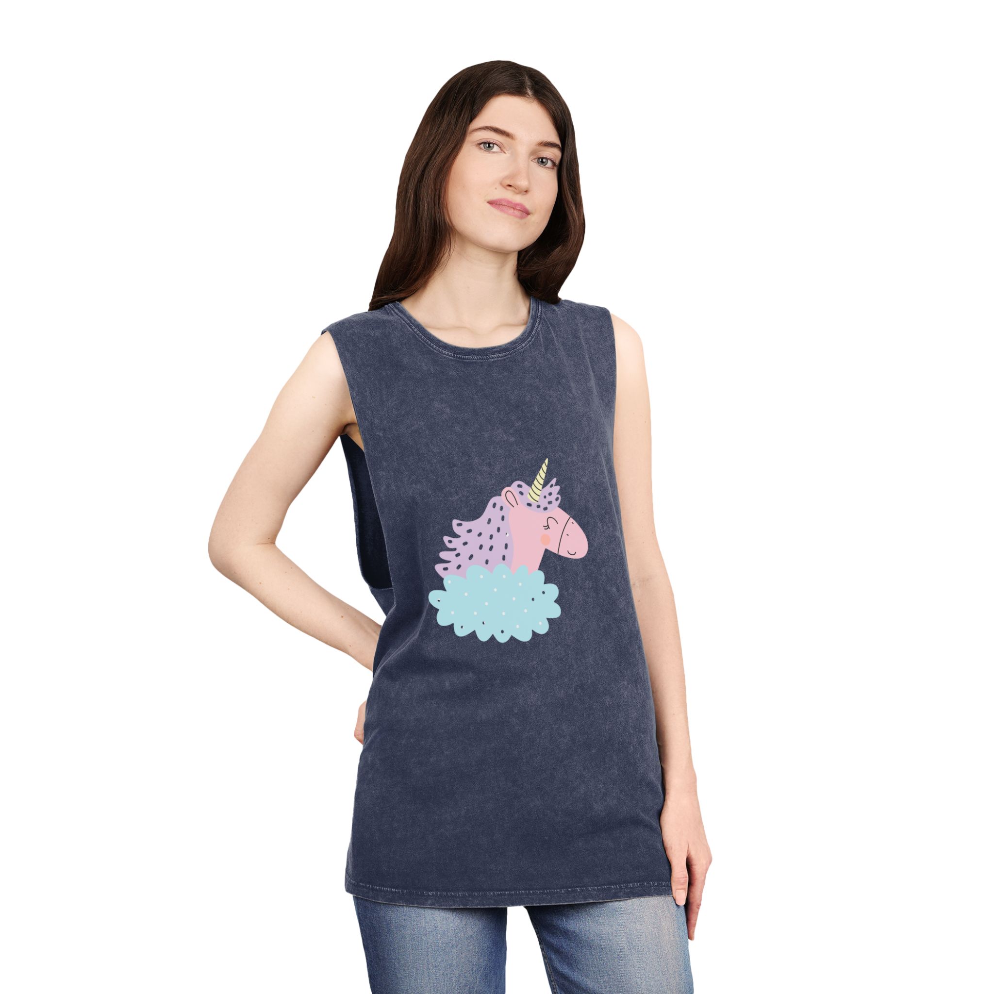 Sweetie Unicorn 184636 Unisex Stonewash Tank Top - Image 16