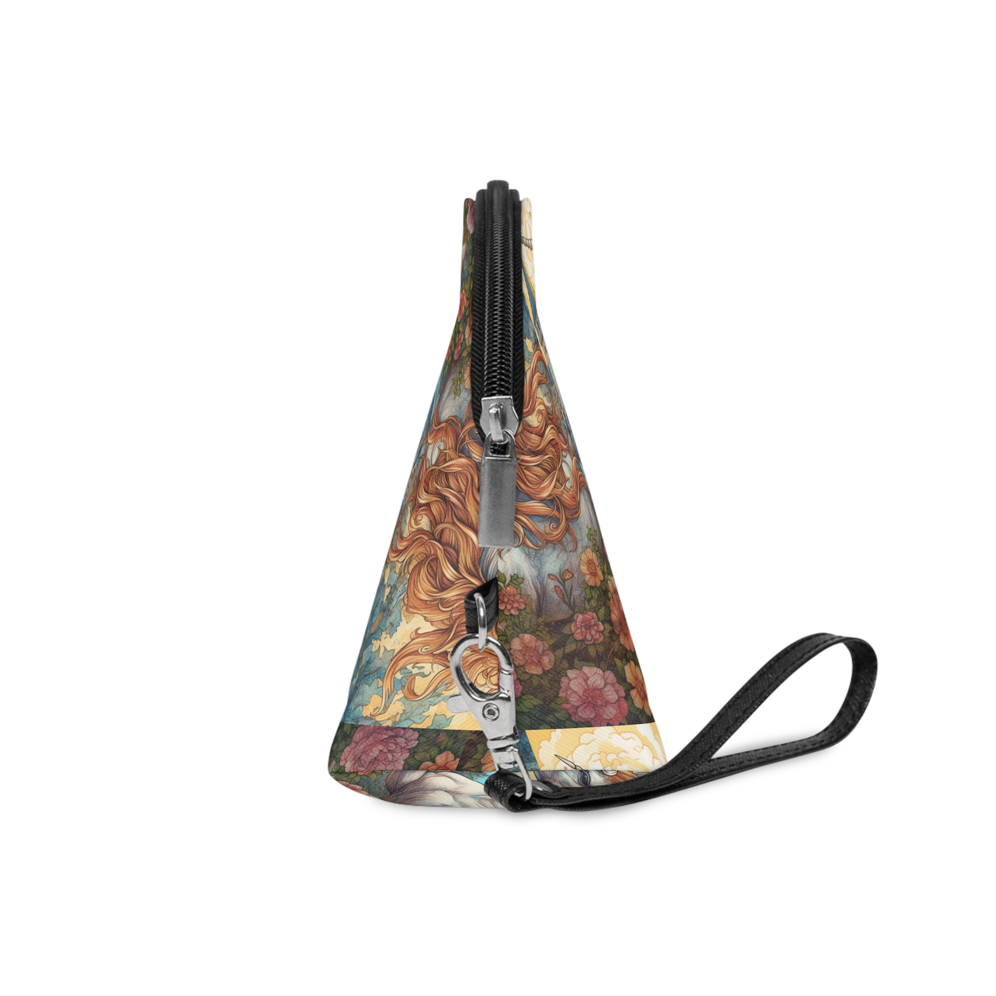 Painting Unicorn With Long Mane Castle Background Generative Ai Makeup Bag - Image 3