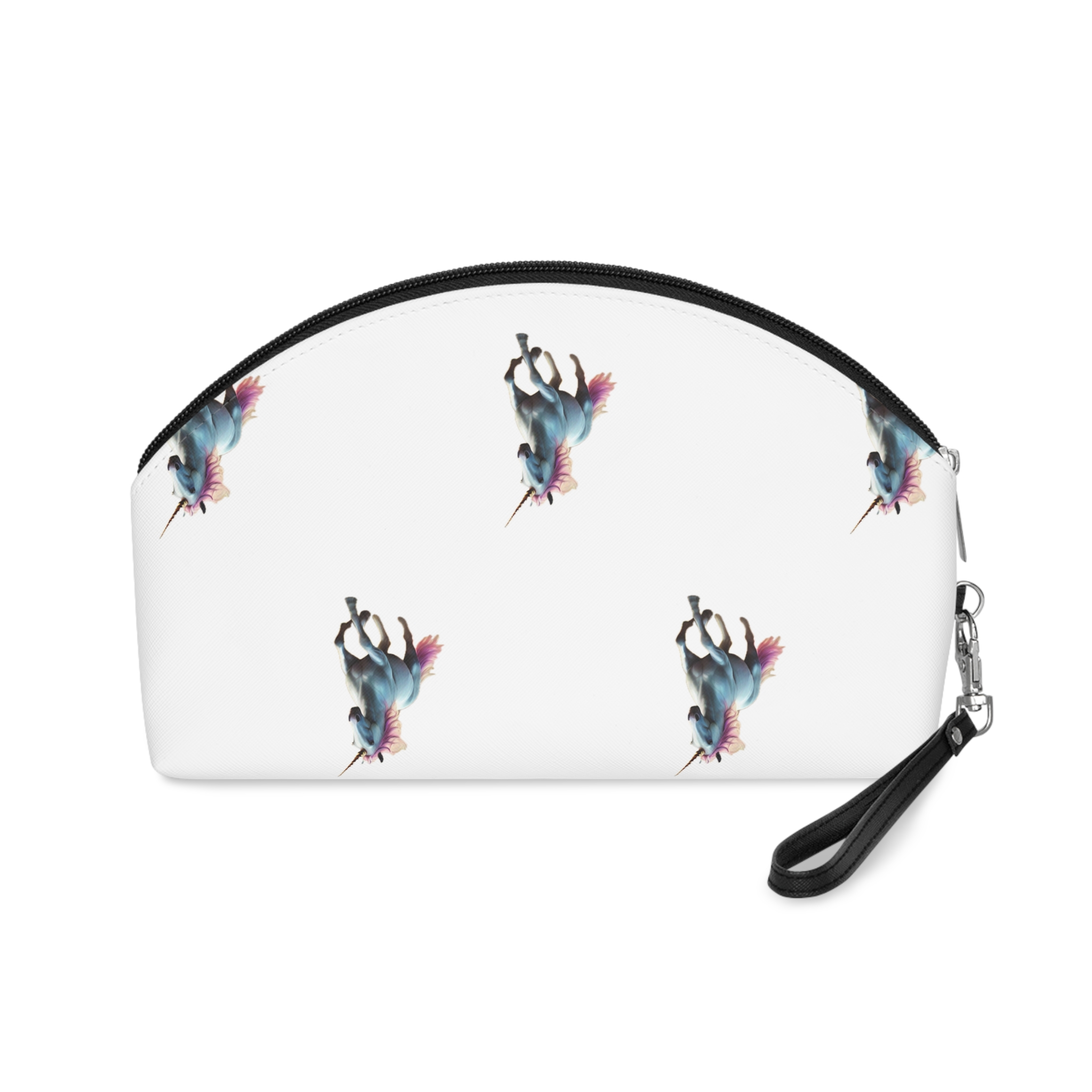 Beautiful Unicorn Running Magical Meadow Unicorn Background Images Whimsical Unicorn (35) Makeup Bag - Image 2