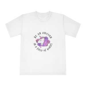 Cute Girly Unicorn With Flowers Motivational Quote Unisex Classic Crewneck T Shirt