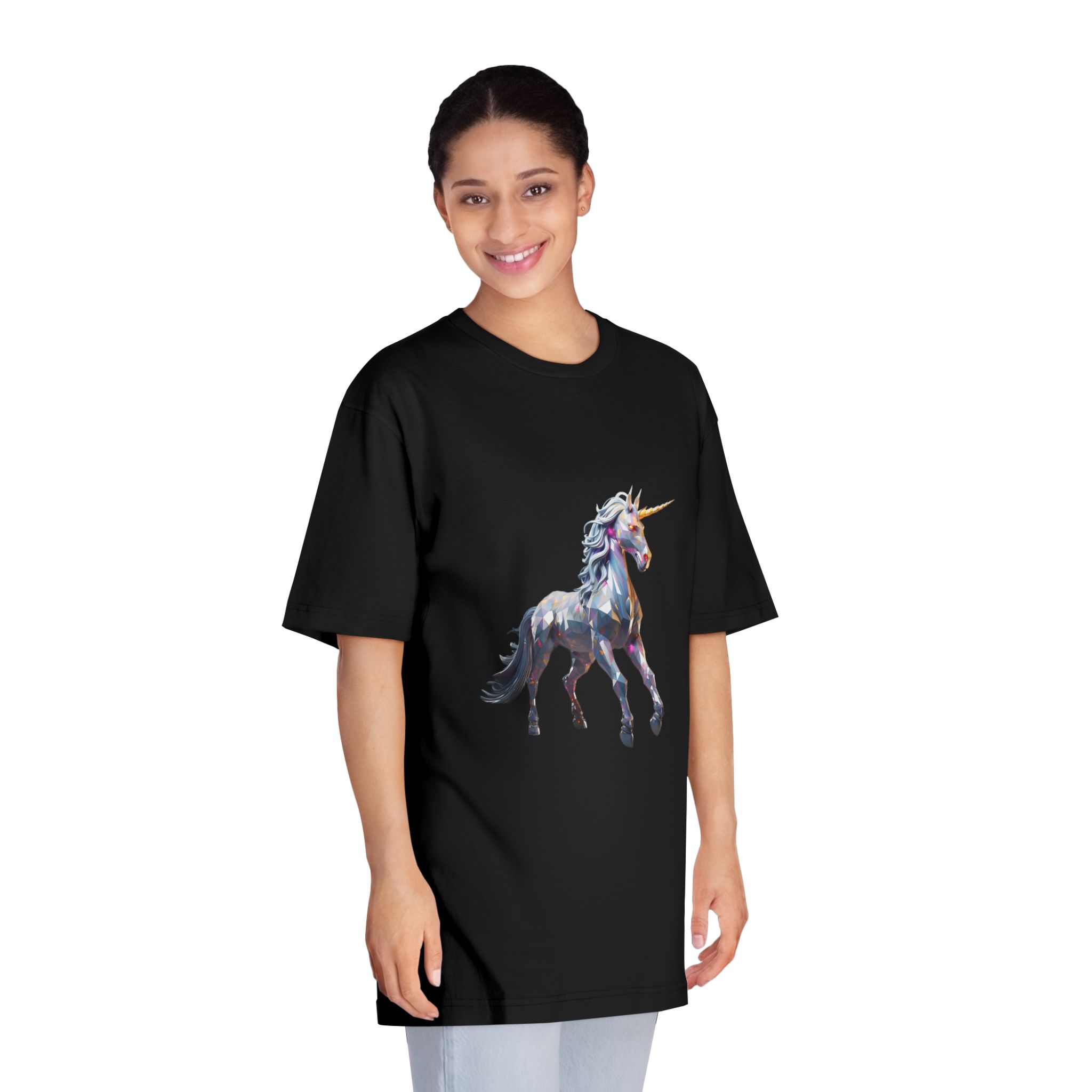 Mythical Unicorn Poly Style Unisex Classic Crewneck T Shirt - Image 7