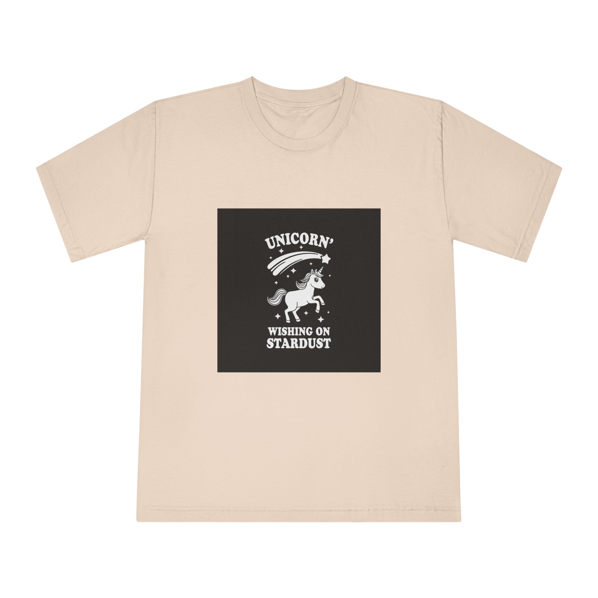 White Unicorn With Star It Is Black Background Unisex Classic Crewneck T Shirt - Image 9