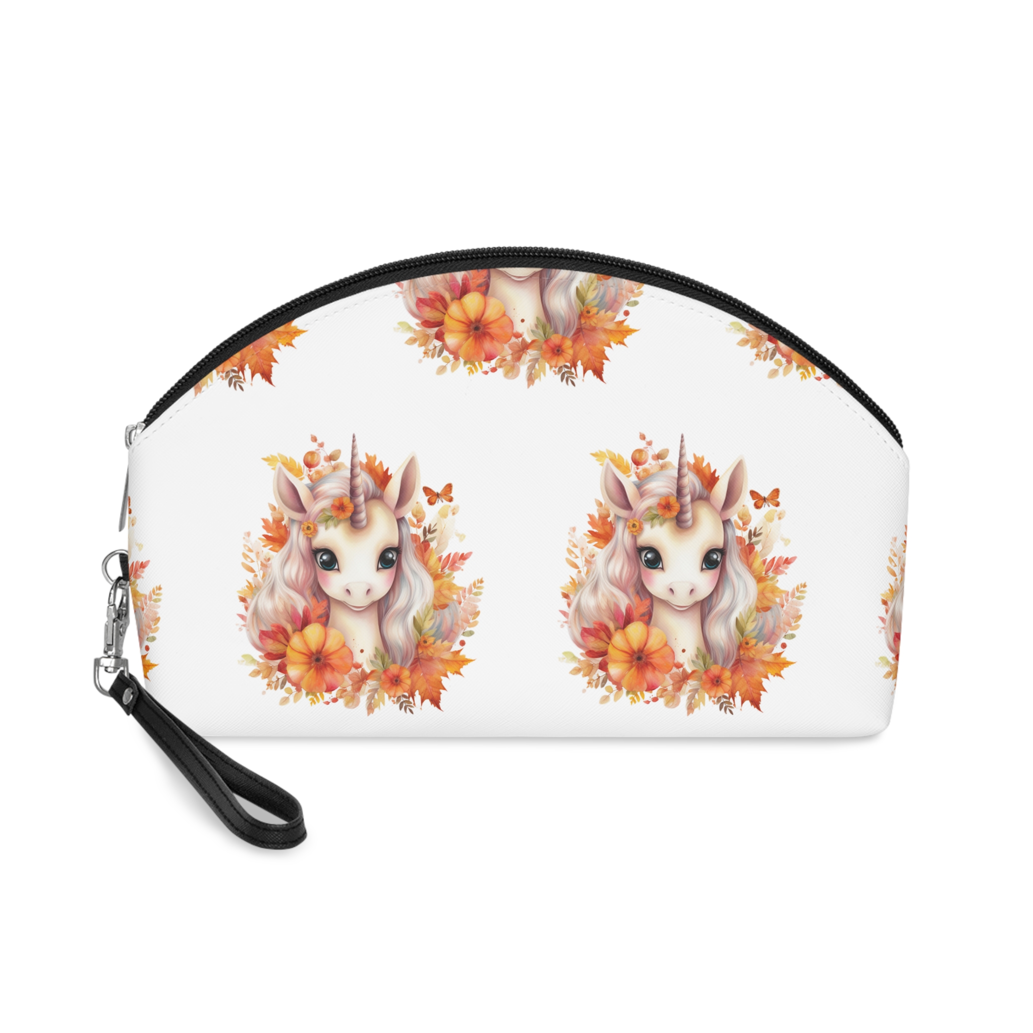 There Is Unicorn With Long Mane Flowers Around It Generative Ai Makeup Bag
