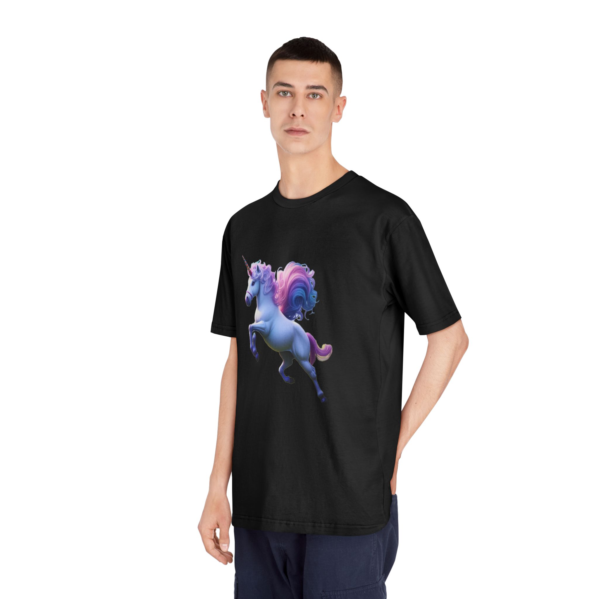 Beautiful Unicorn Running Magical Meadow Unicorn Background Images Whimsical Unicorn (26) Unisex Classic Crewneck T Shirt - Image 8