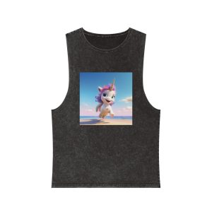 Animated Unicorn Children Unisex Stonewash Tank Top