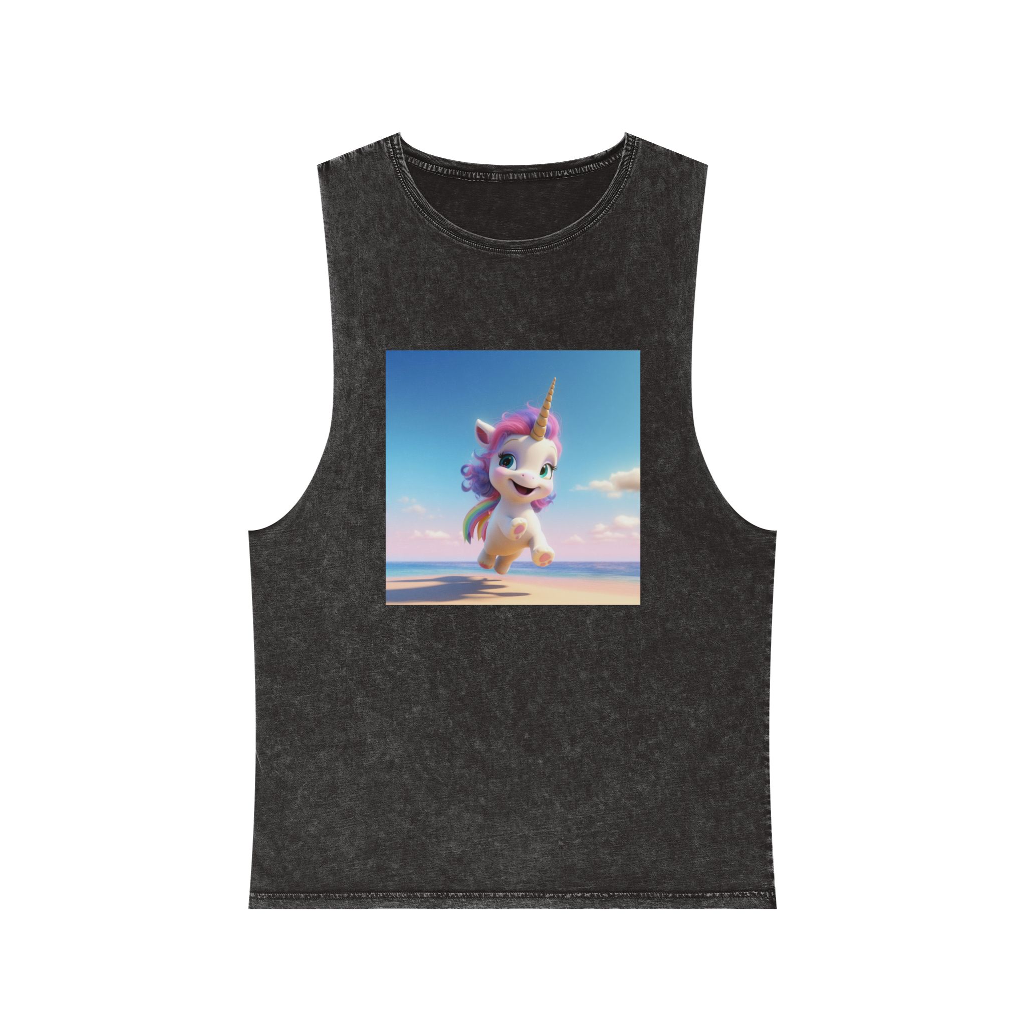 Animated Unicorn Children Unisex Stonewash Tank Top