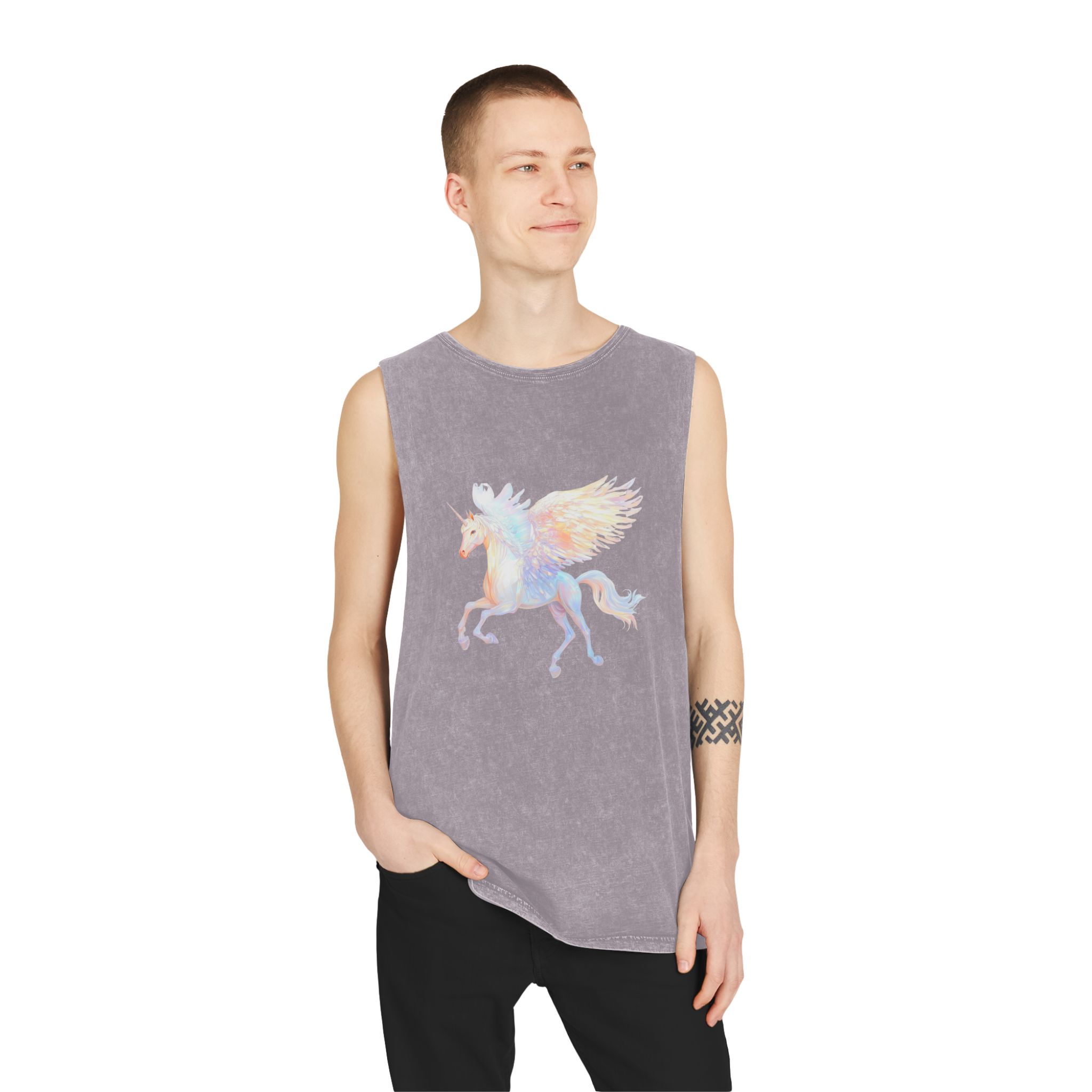 Png Pegasus Art Illustration Animal Unisex Stonewash Tank Top - Image 19
